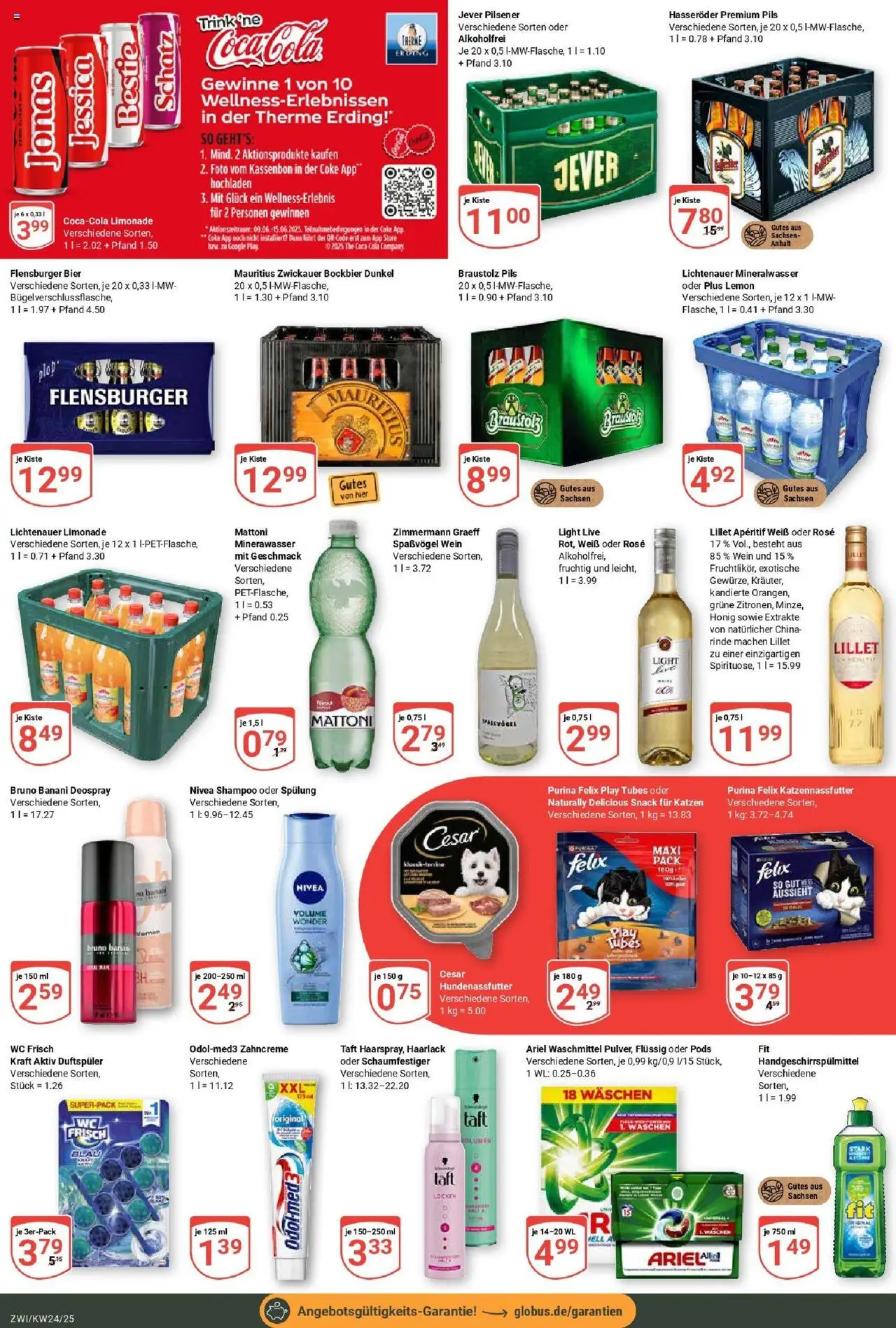 Globus prospekt Zwickau	 - gültig ab dem 08.06.2025 | Seite: 5 | Produkte: Bier, Mineralwasser, Lillet, Deodorant