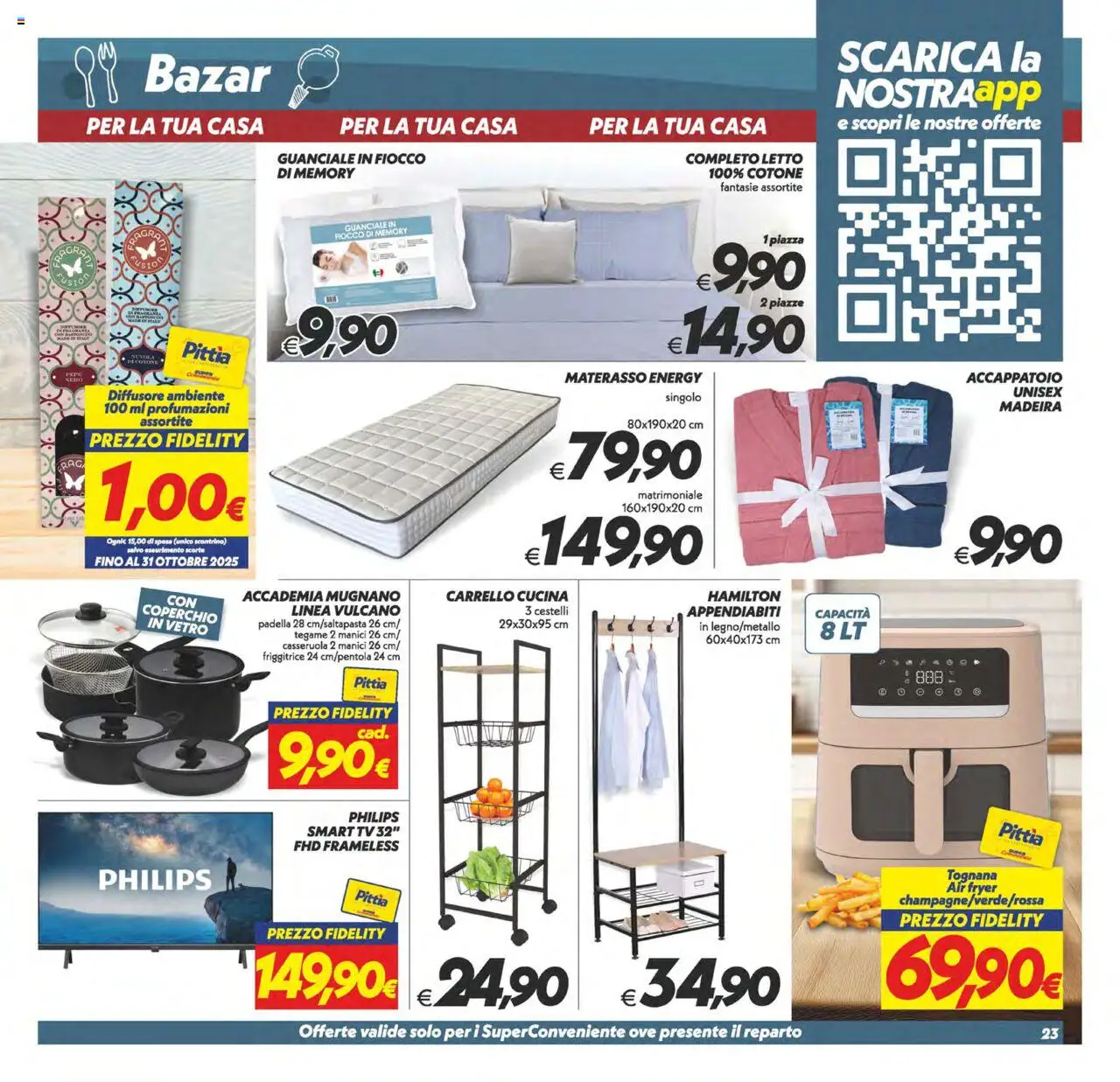 Volantino SuperConveniente del 12.09.2025 | Pagina: 23 | Prodotti: smart TV, TV, Padella, Appendiabiti