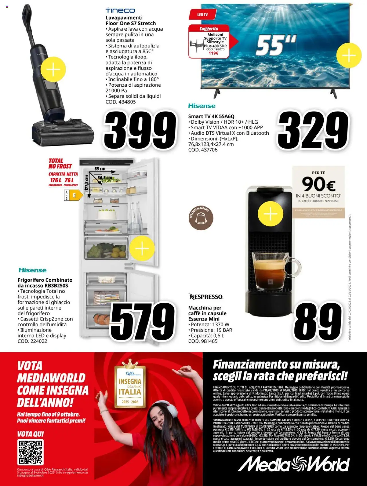 Volantino Media World del 11.08.2025 | Pagina: 28 | Prodotti: Samsung Galaxy, TV, Caffe in capsule, Frigorifero