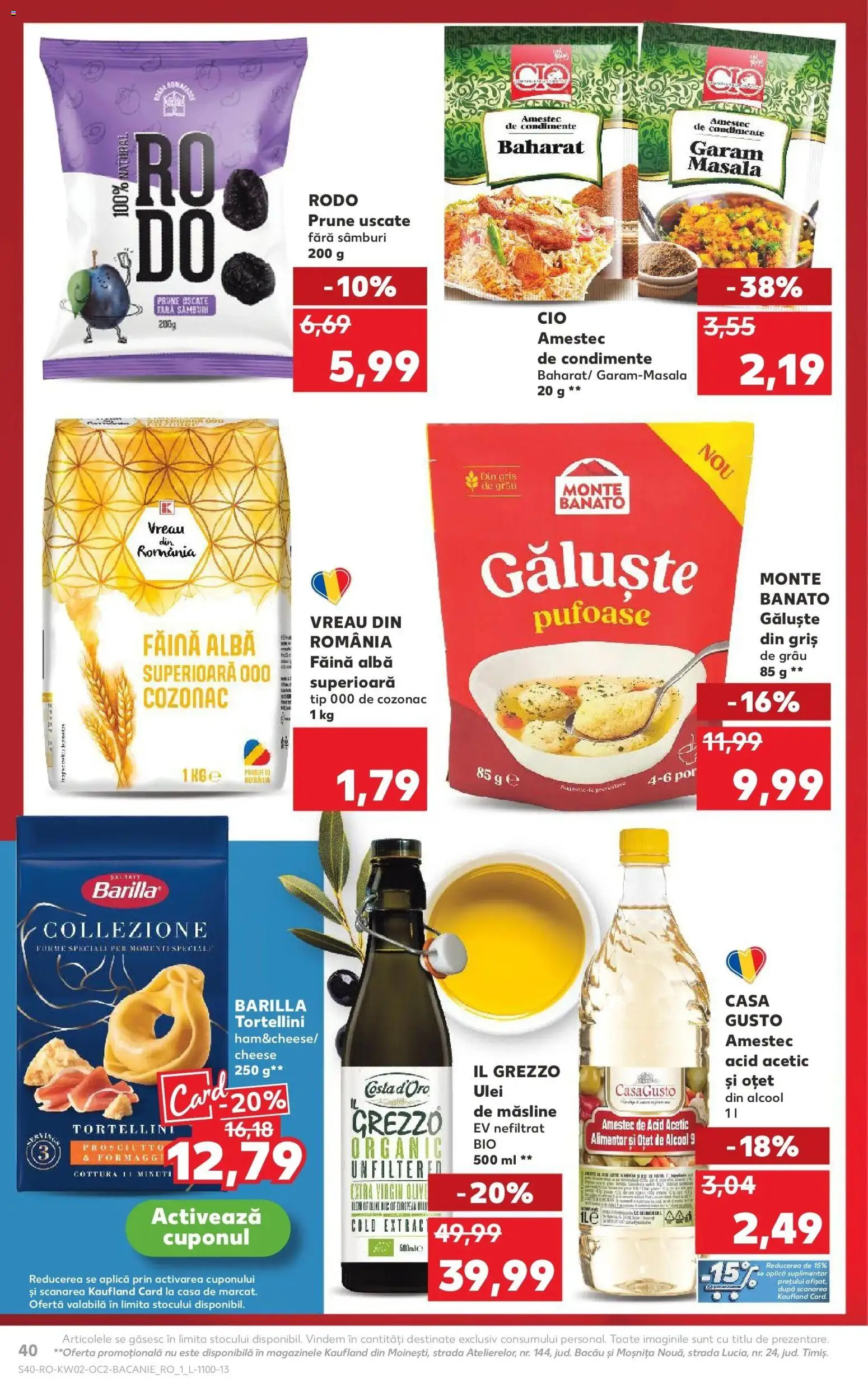 Noul catalog Kaufland – valabil de la 07.01.2026 | Pagină: 40 | Produse: Măsline, Făină, Prune, Condimente