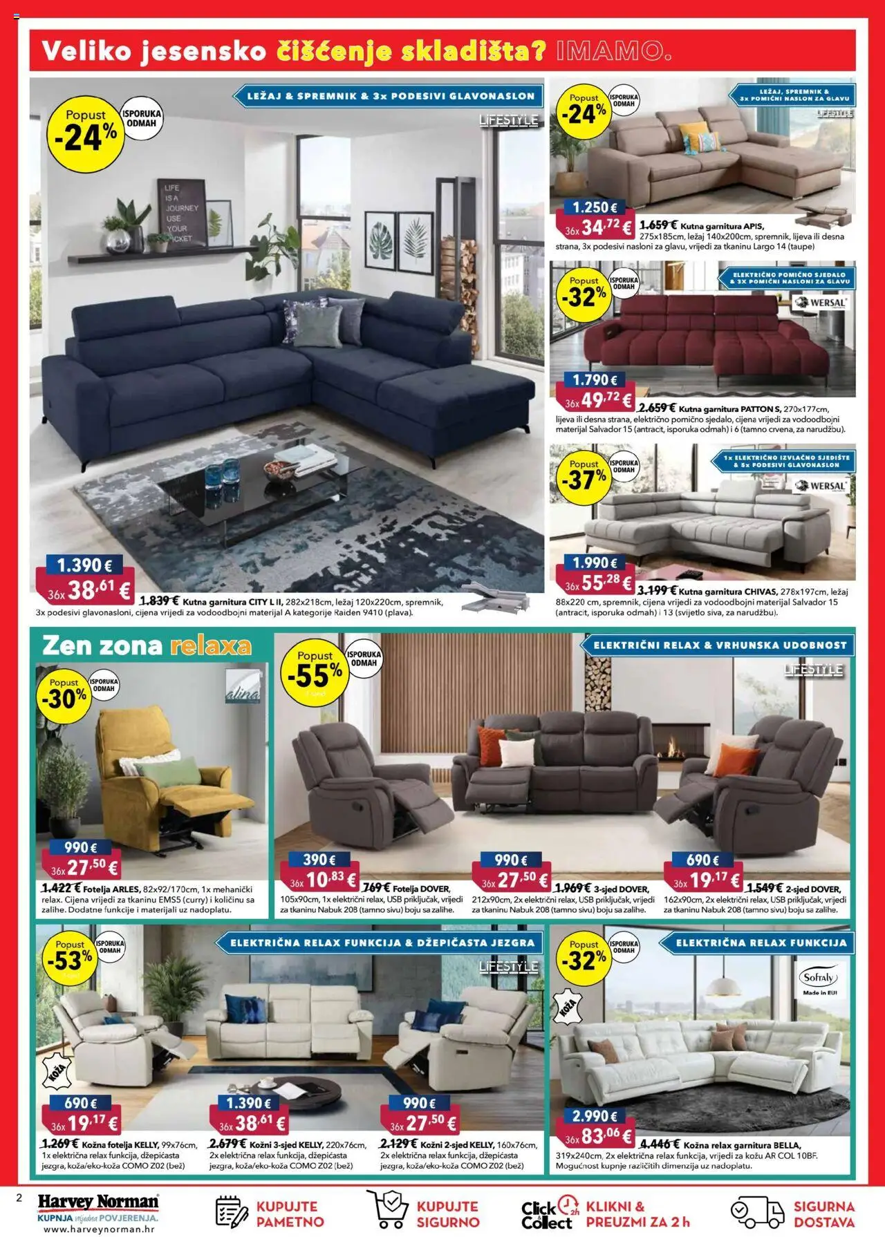 Harvey Norman katalog | vrijedi od 18.09.2025 | Stranica: 2 | Proizvodi: Fotelja, Kutna garnitura, Curry, USB
