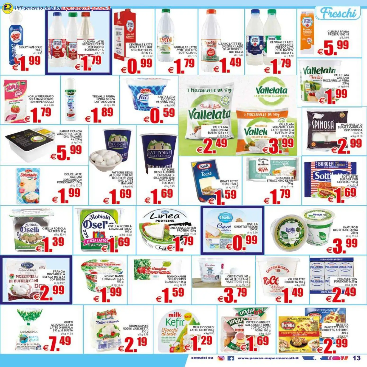 Volantino Pewex del 17.04.2026 | Pagina: 13 | Prodotti: Panna, Pancetta, Tonno, Ricotta