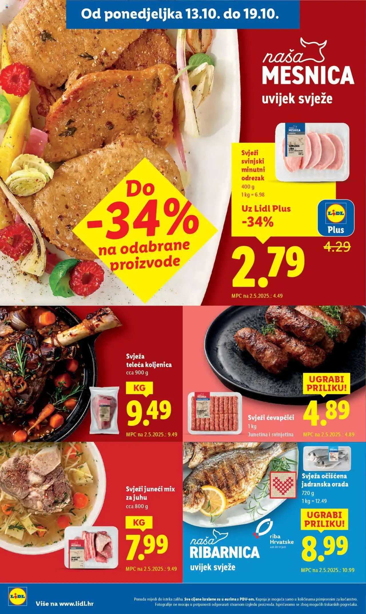 Lidl katalog | vrijedi od 13.10.2025 | Stranica: 6 | Proizvodi: Junetina, Svinjetina, Riba, Ćevapčići