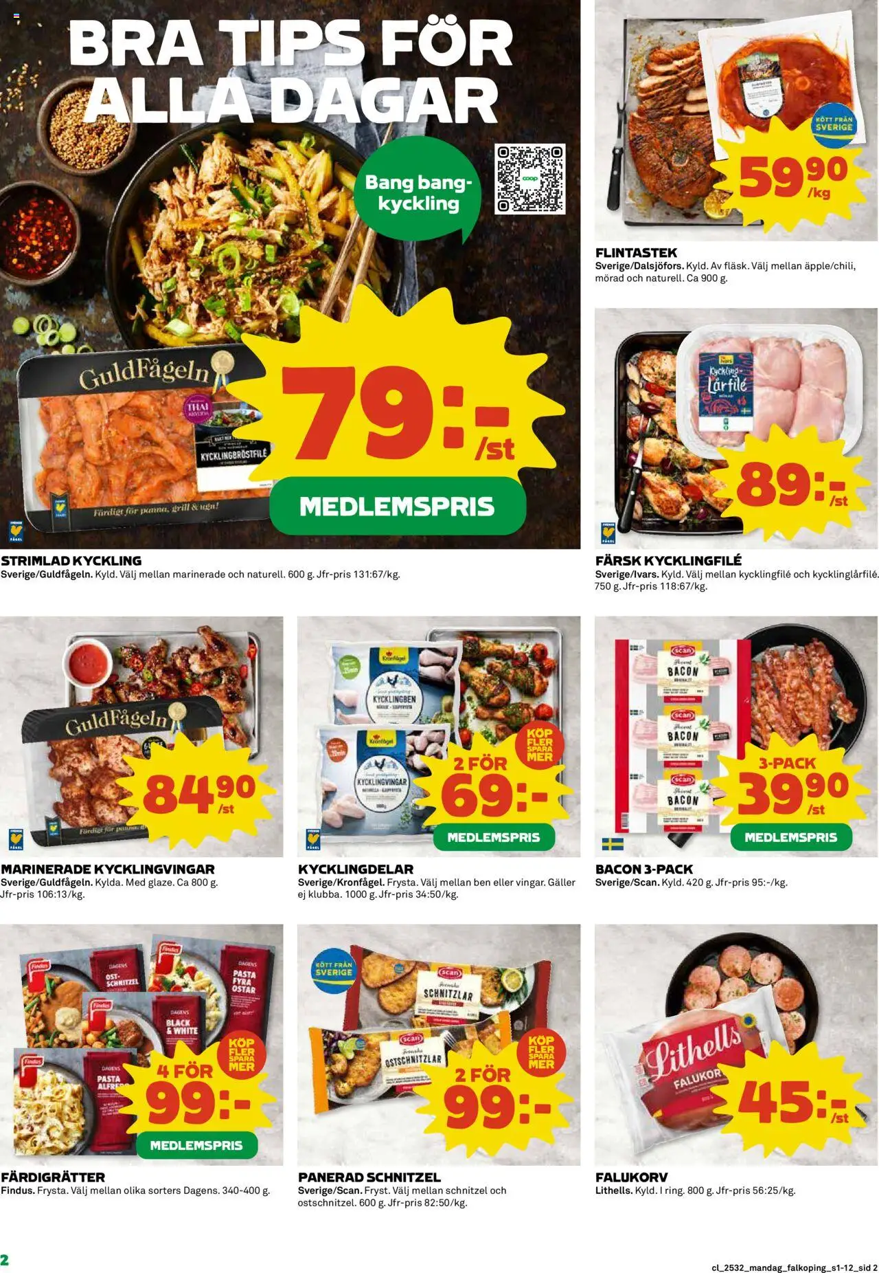 Coop reklamblad aktuell från 04.08.2025 | Sida: 2 | Produkter: Grill, Bacon, Falukorv, Ost