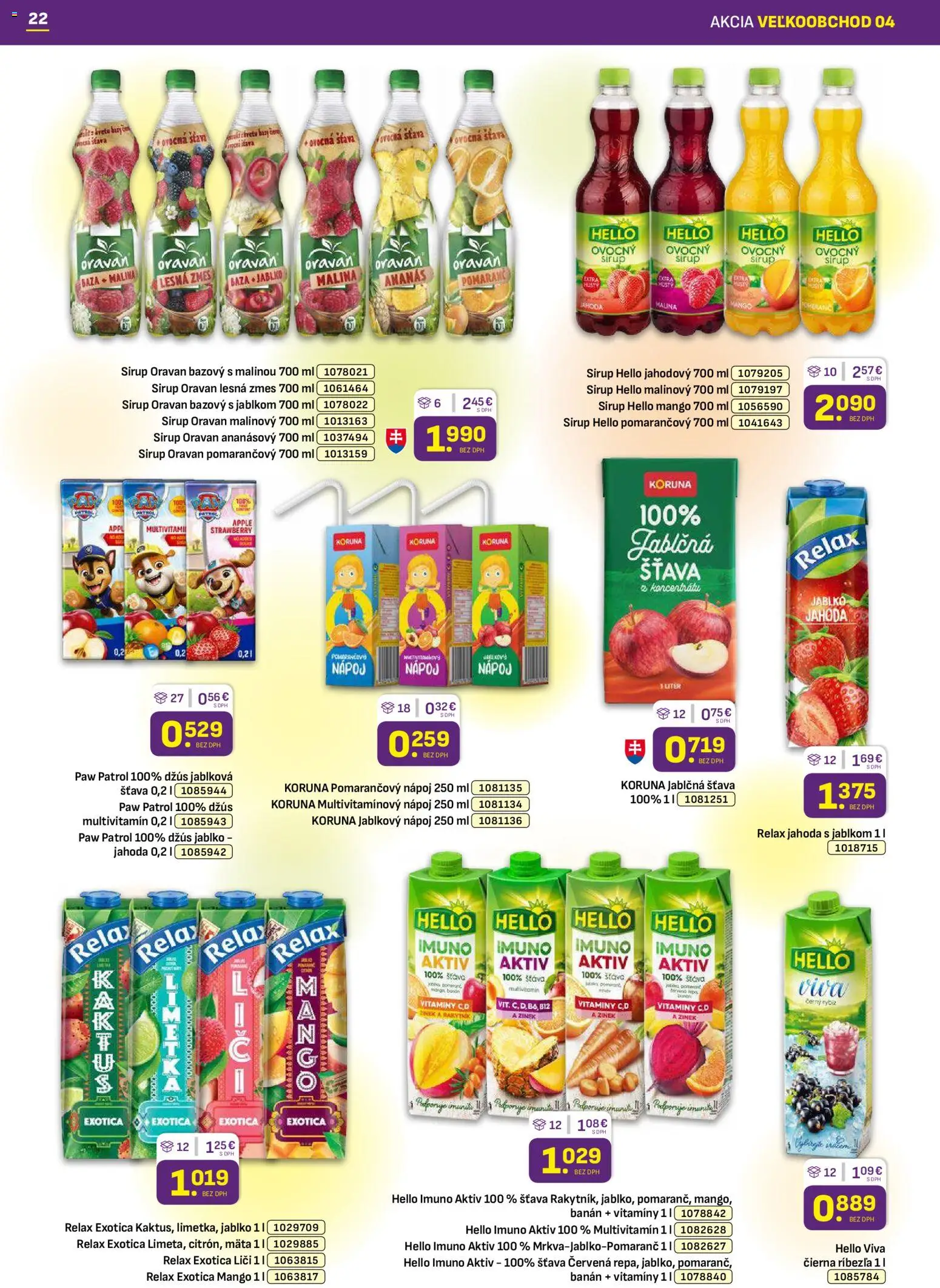 Nové Libex akcie – leták je platný od 16.02.2026 | Strana: 22 | Produkty: Liči, Džús, Stan, Ananás