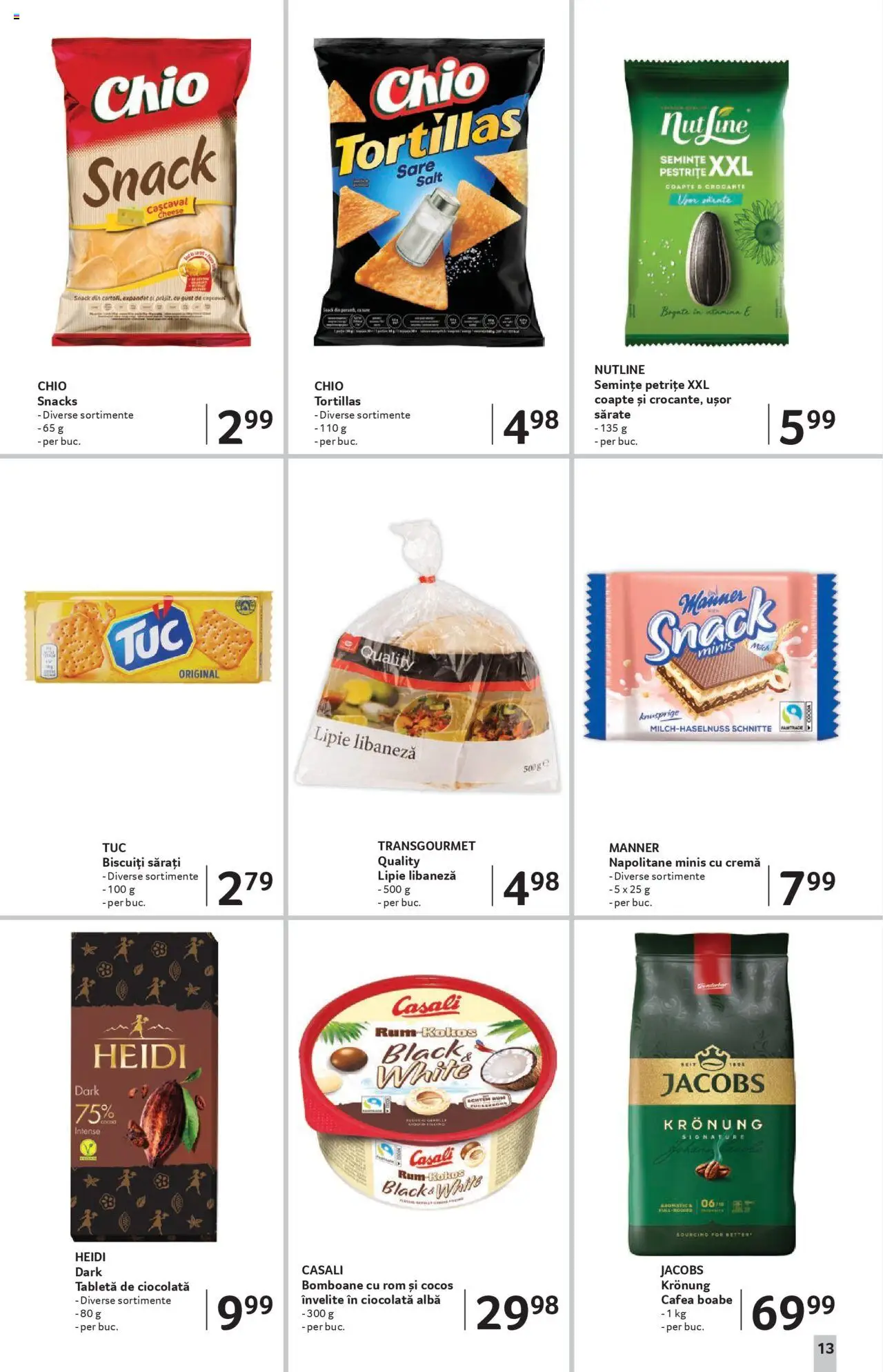 Catalog Selgros - Sibiu – valabil de la 22.08.2025 | Pagină: 13 | Produse: Semințe, Cafea, Ciocolată, Tortillas