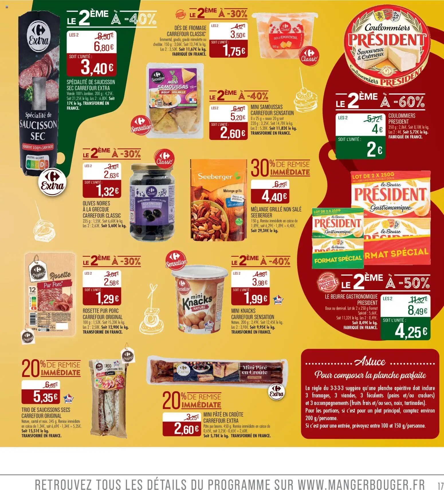 {H1} | Page: 17 | Produits: Saucisson, Olives, Volaille, Beurre gastronomique doux
