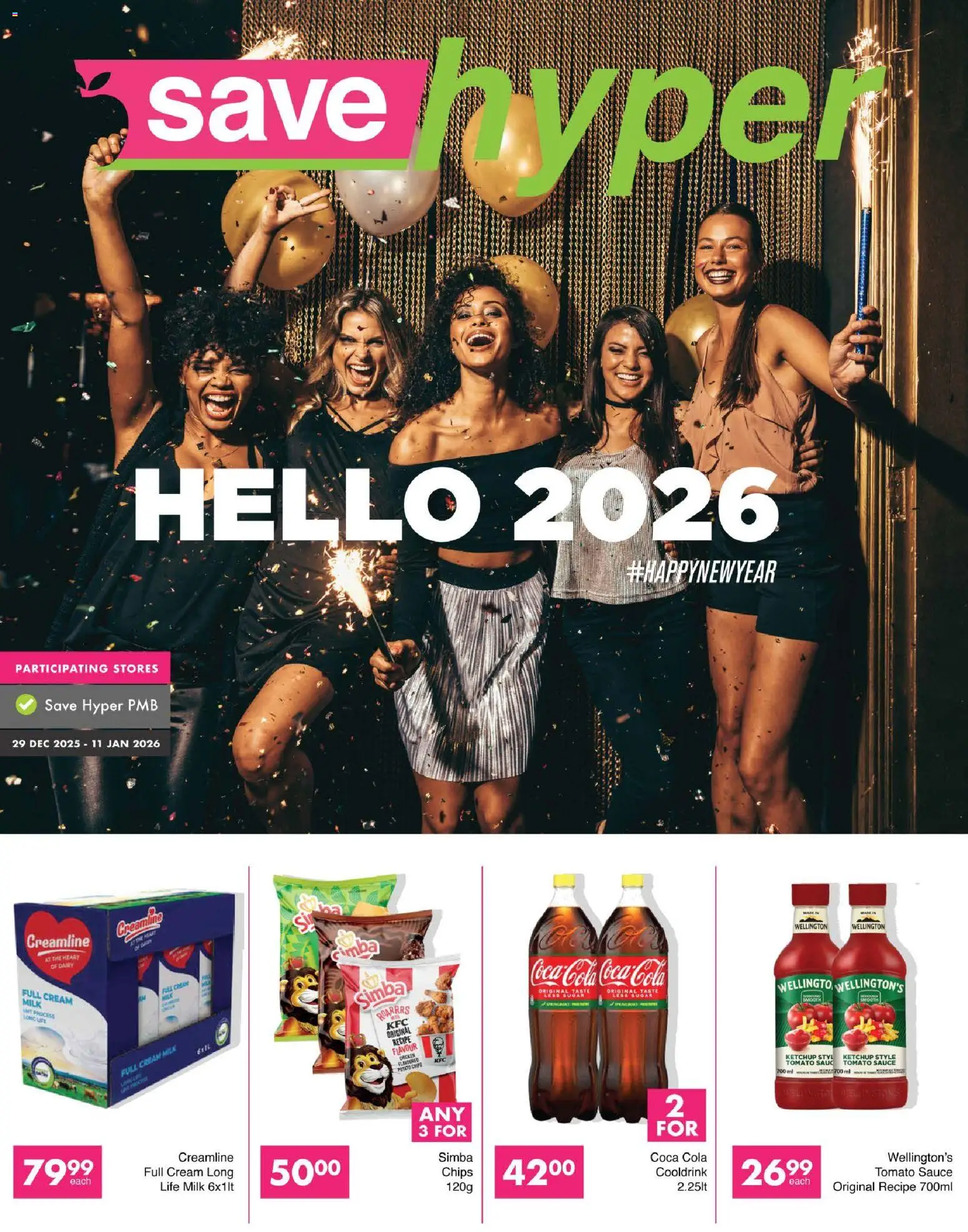 New Save catalogue – valid from 29.12.2025 | Page: 1 | Products: Milk, Chicken, Sauce, Sugar