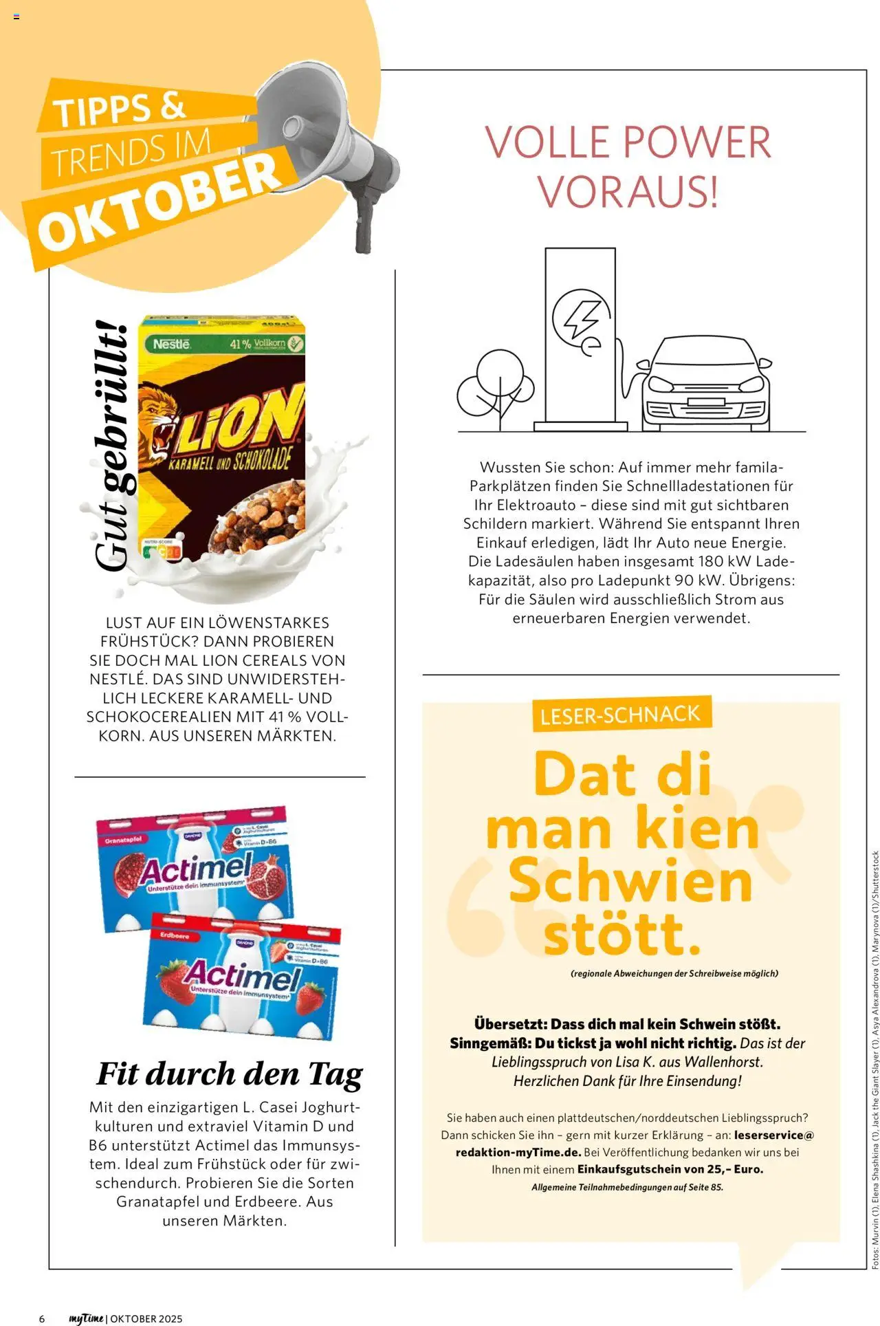 Famila Nordwest myTime Oktober 2025 – gültig ab 01.10.2025 | Seite: 6 | Produkte: Actimel, Granatapfel, Joghurt, Schokolade