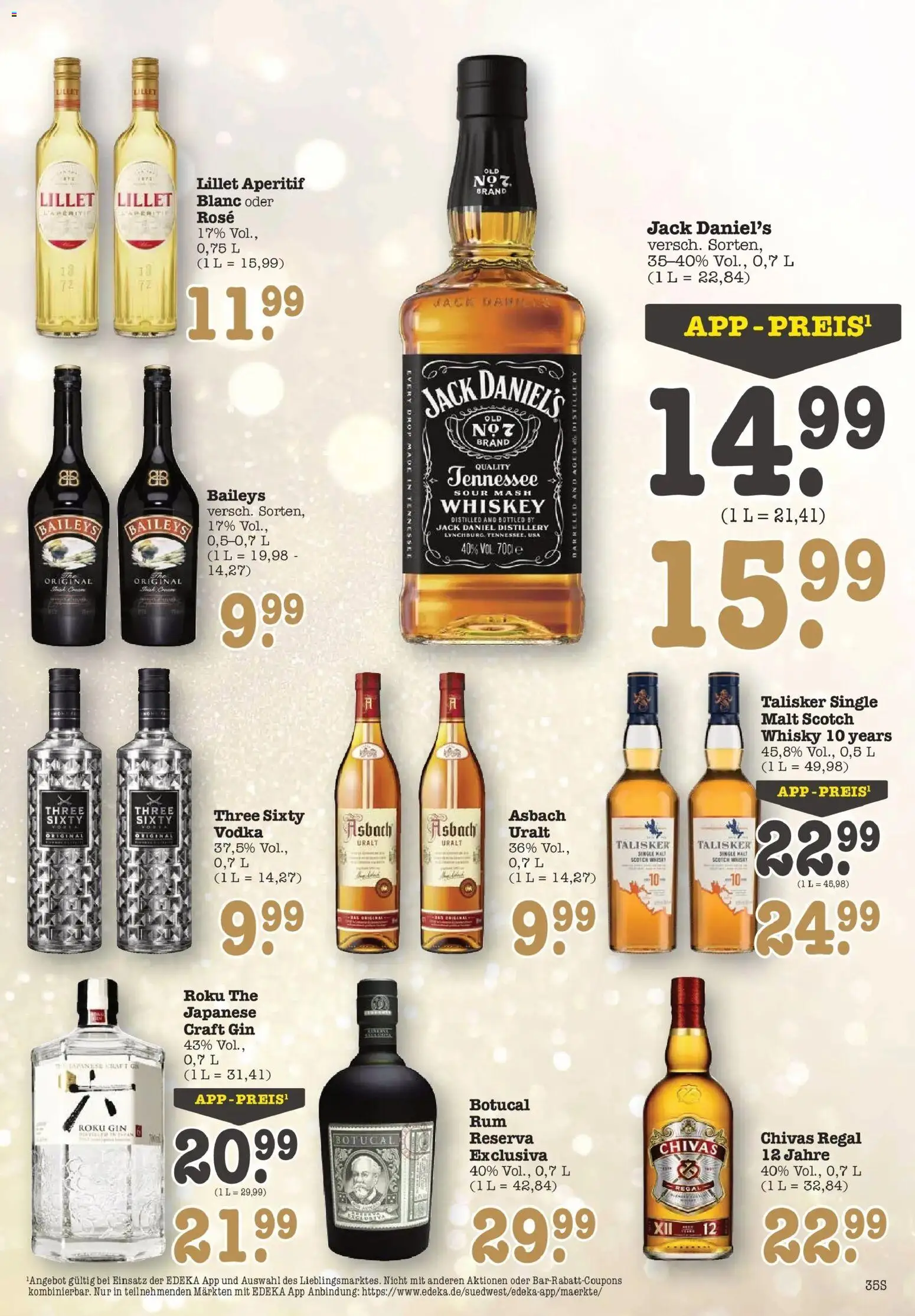 Edeka prospekt Offenbach	 – gültig ab 14.12.2025 | Seite: 35 | Produkte: Lillet, Baileys, Gin, Whiskey