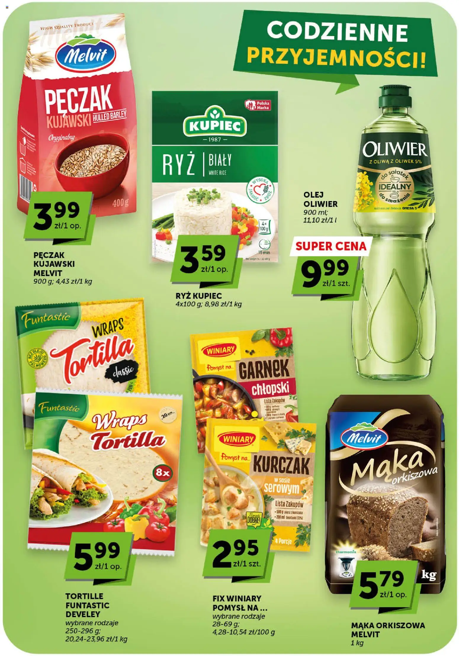 Groszek gazetka od 12.03.2026 | Strona: 27 | Produkty: Kurczak, Oliwa z oliwek, Tortilla, Ryż