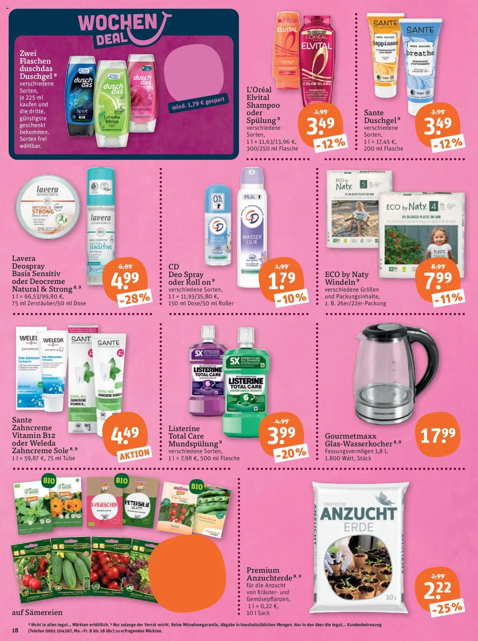 Tegut Prospekt – gültig ab 16.01.2026 | Seite: 20 | Produkte: Duschgel, Wasser, Duschdas, Limette