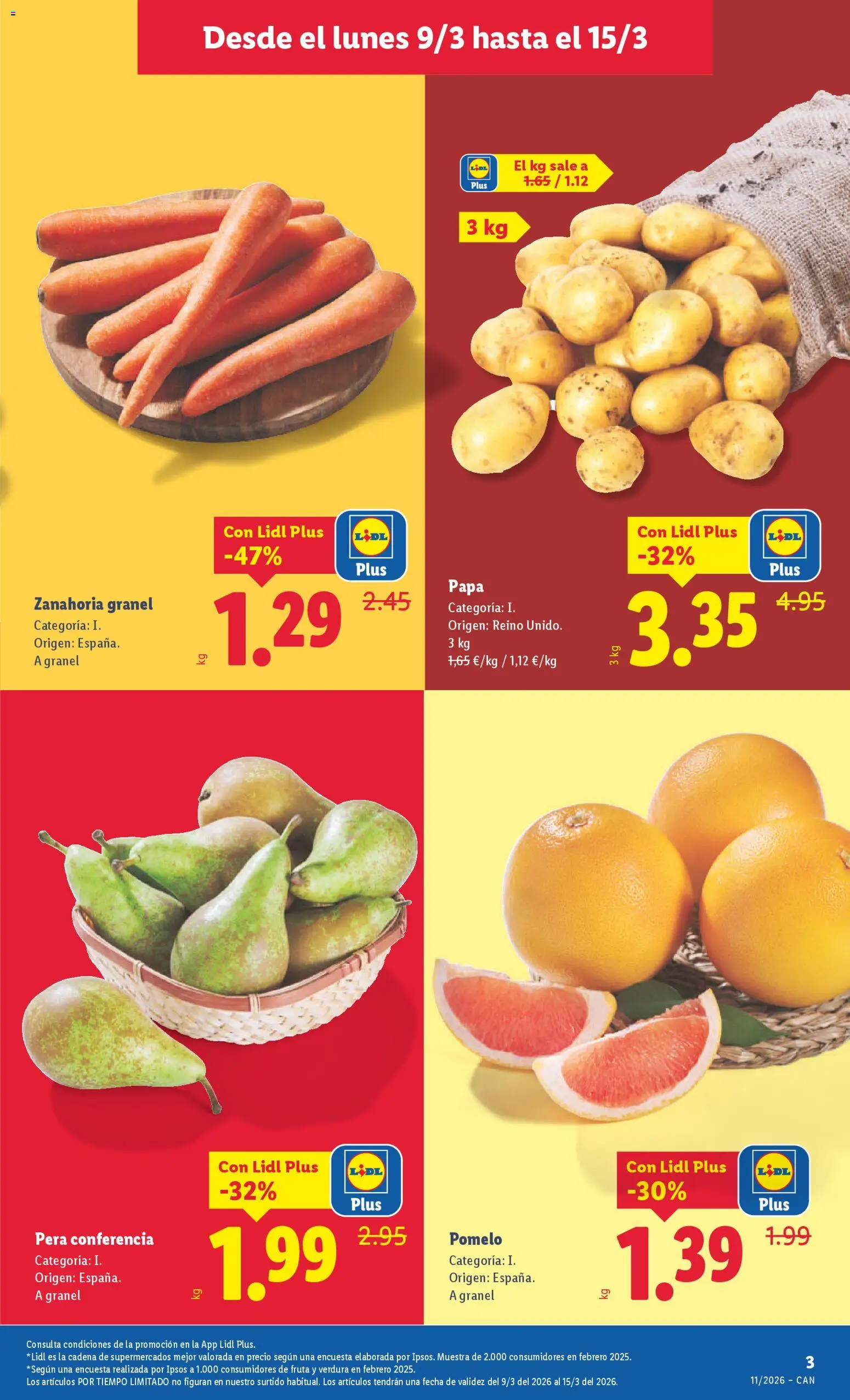 Lidl folleto │ válido desde el 09.03.2026 | Página: 3 | Productos: Zanahoria