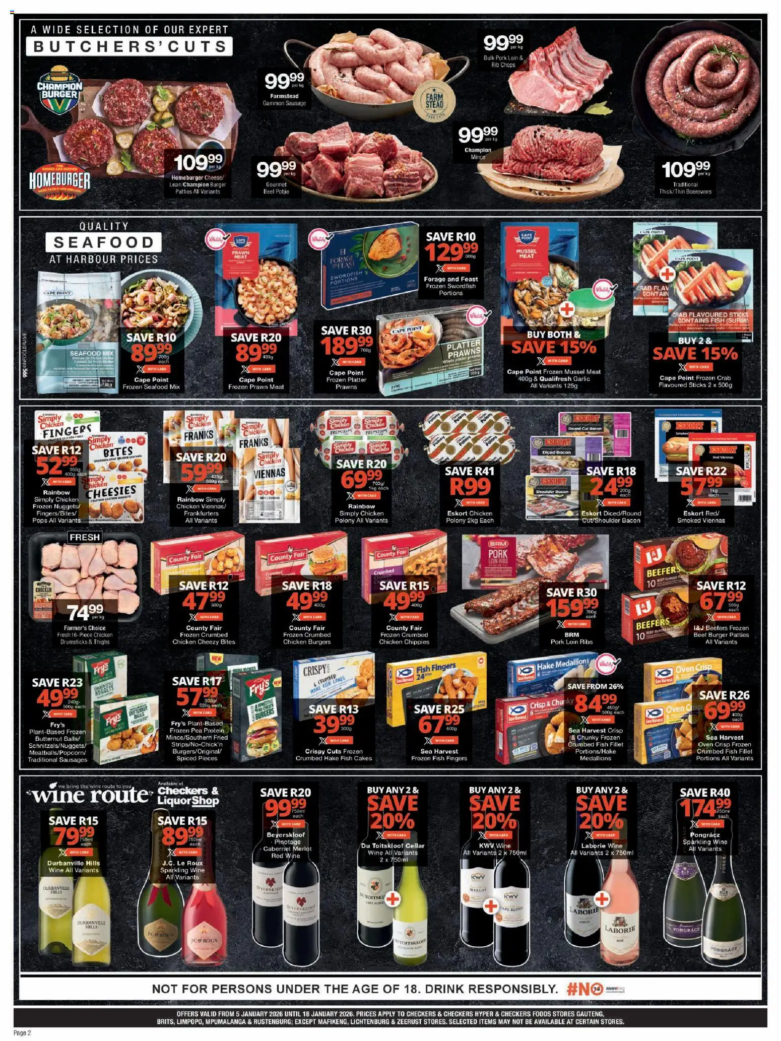 New Checkers catalogue – valid from 05.01.2026 | Page: 2 | Products: Oven, Sausage, Garlic, Bacon