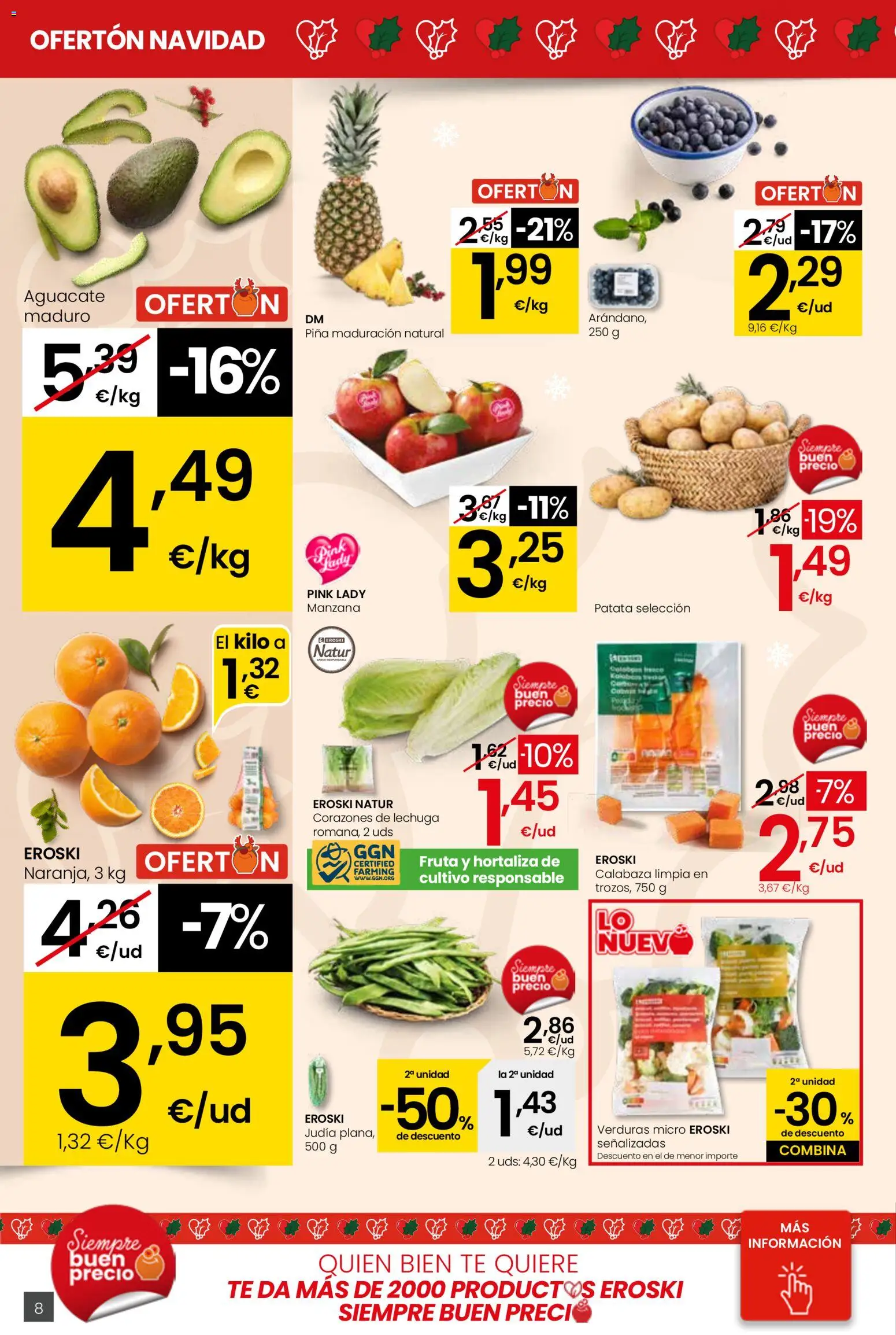 Eroski - Ofertón Navidad City │ válido desde el 27.11.2025 | Página: 8 | Productos: Πράσινο τσάι, Piña, Manzana, Té