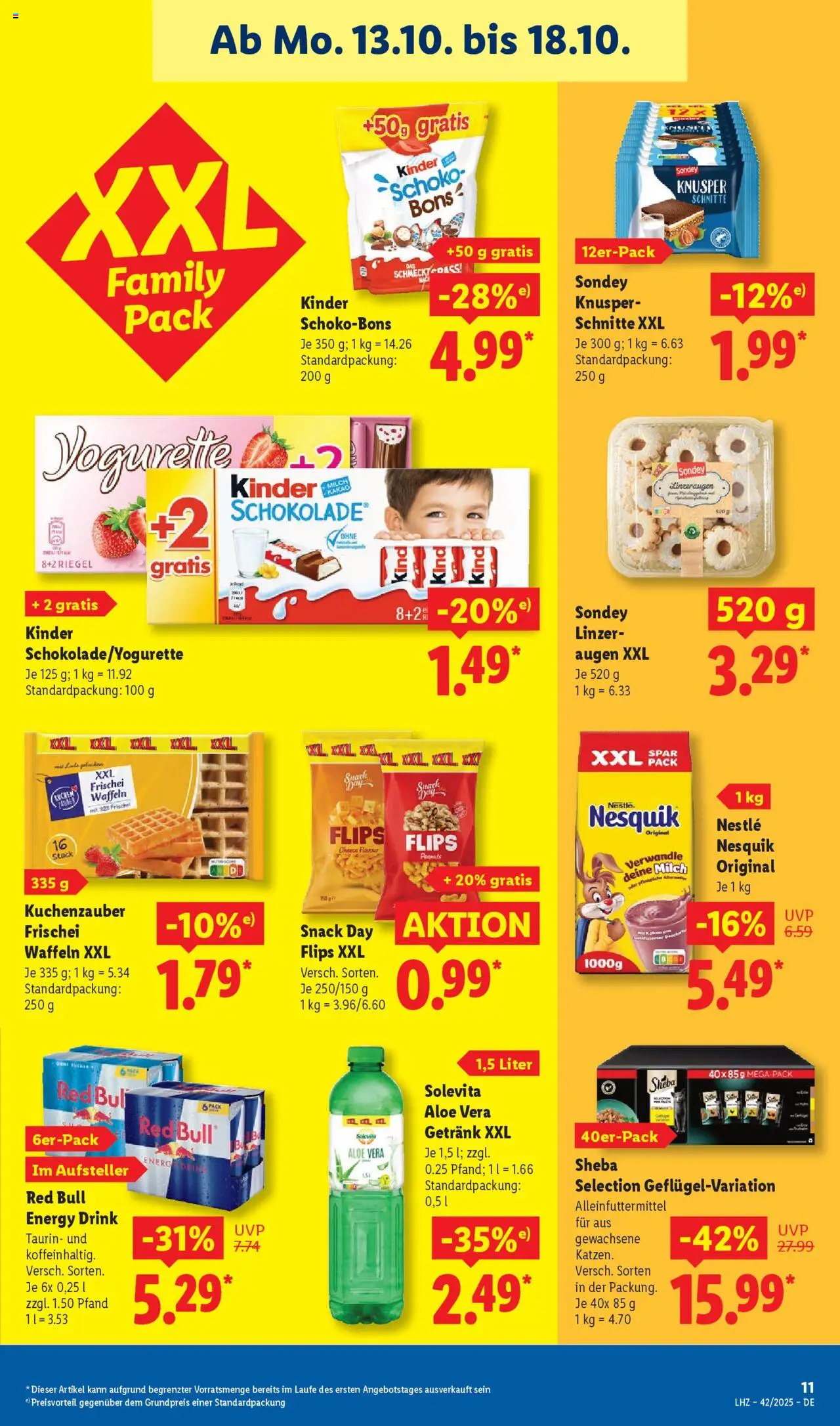 Lidl - Prospekt – gültig ab 13.10.2025 | Seite: 17 | Produkte: Nesquik, Sheba, Milch, Energy