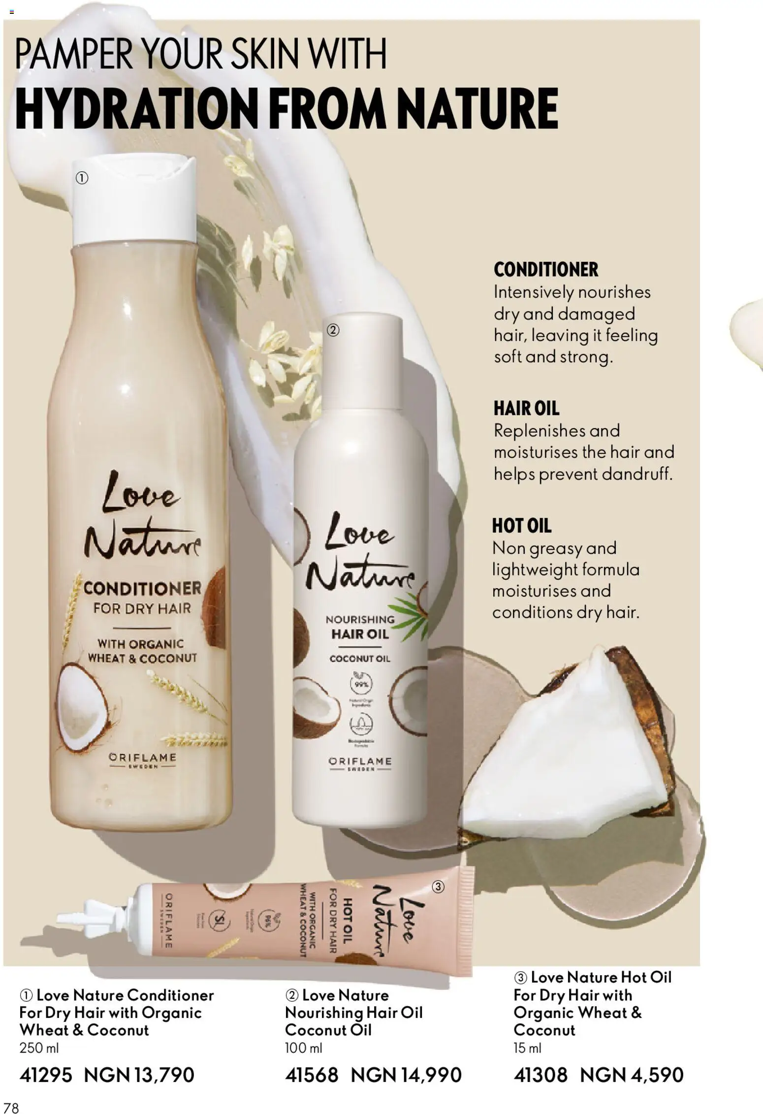 Oriflame - Catalogue 01/2026 valid from 01.01.2026 | Page: 78 | Products: Conditioner, Hair oil, Odstranjivač mrlja, Kuhača