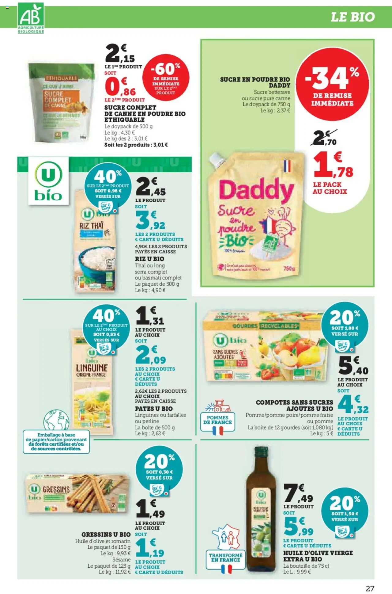  | Page: 27 | Produits: Fraise, Sucre, Huile D'olive, Huile