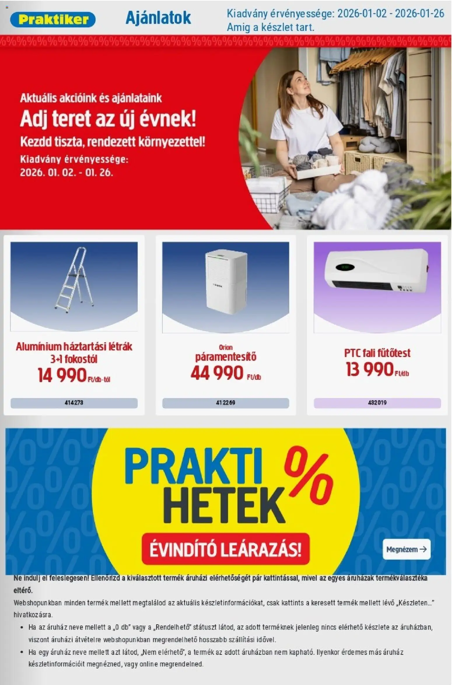 Praktiker akciós ujság - amely érvényes a következő dátumtól: 02.01.2026 | Oldal: 1 | Termékek: Páramentesítő