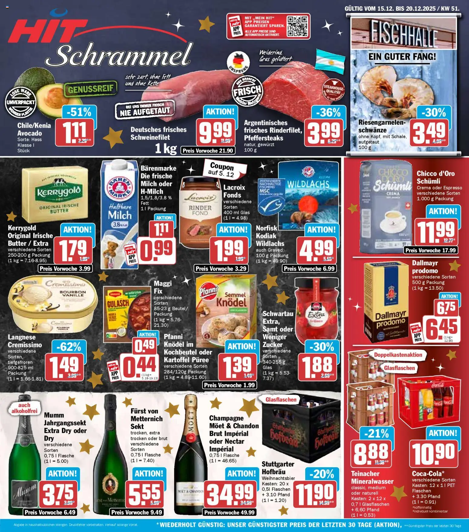 HIT Prospekt Baden-Württemberg	 – gültig ab 15.12.2025 | Seite: 1 | Produkte: Langnese, Mineralwasser, Zucker, Schwartau extra