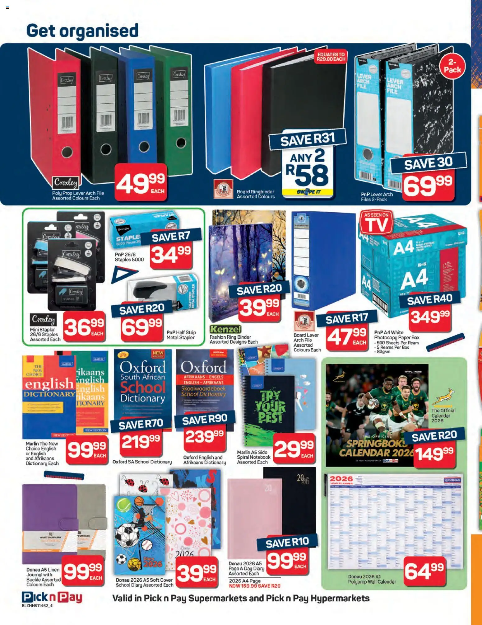 New Pick n Pay catalogue – valid from 29.12.2025 | Page: 4 | Products: Cover, Notebook, Arch, Paper
