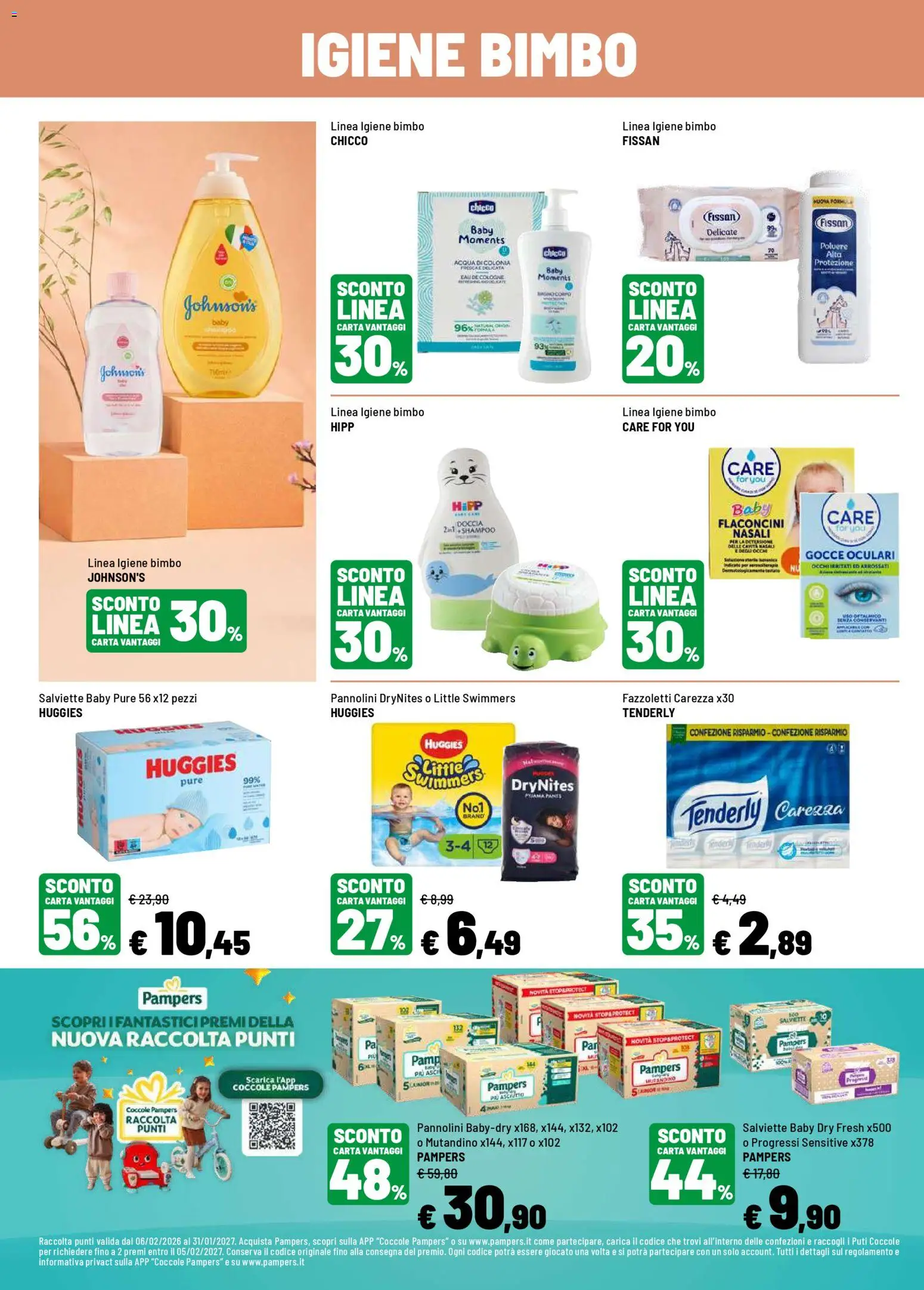 Volantino Iper del 27.04.2026 | Pagina: 19 | Prodotti: Pannolini, Fazzoletti, Pampers, Doccia