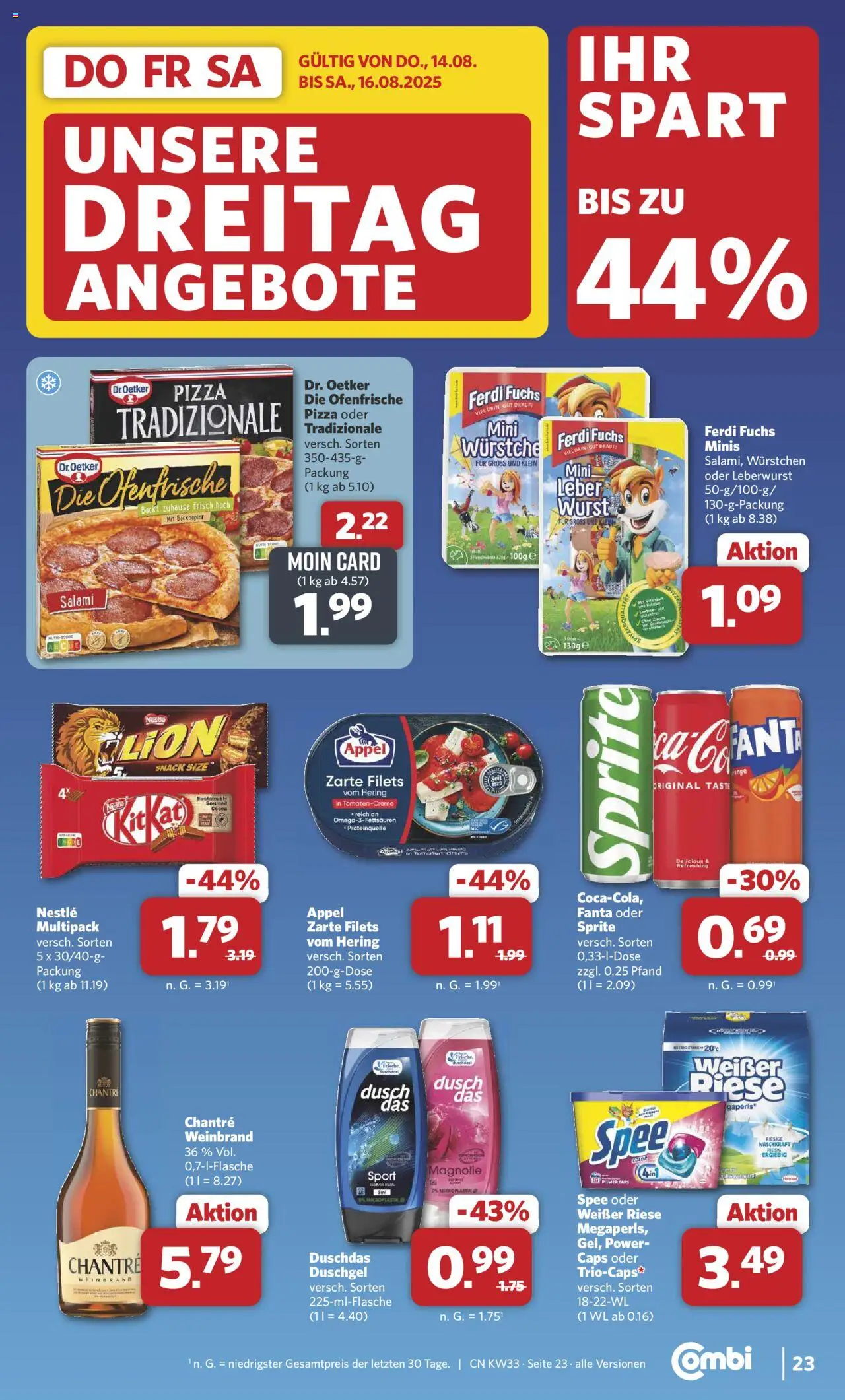 Combi Prospekt 	 - gültig ab dem 11.08.2025 | Seite: 29 | Produkte: Creme, Duschdas, Wurst, Pizza