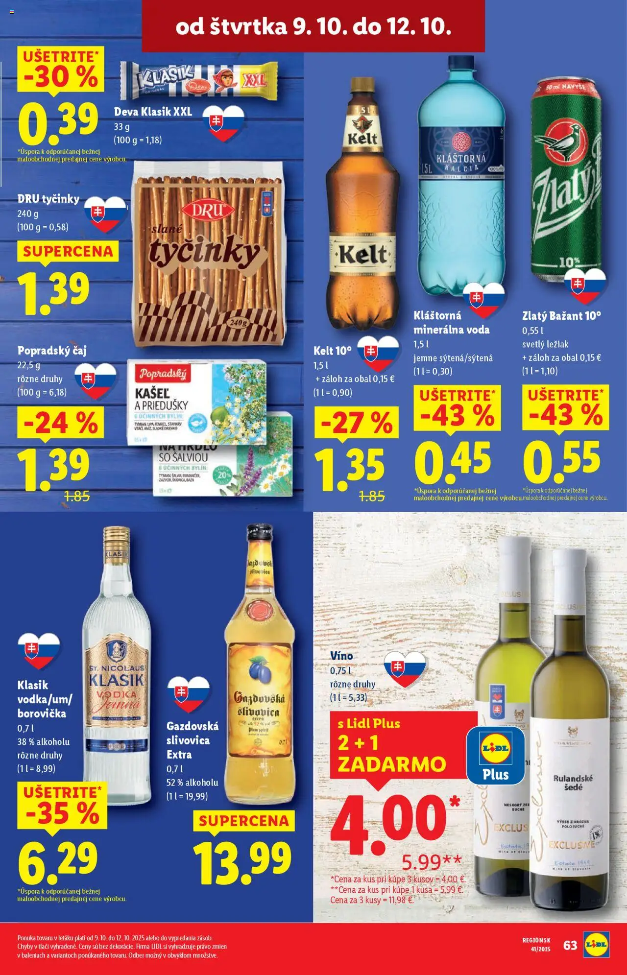 Nové Lidl akcie – leták je platný od 09.10.2025 | Strana: 19 | Produkty: Zázvor, Víno, Čaj, Zlatý Bažant