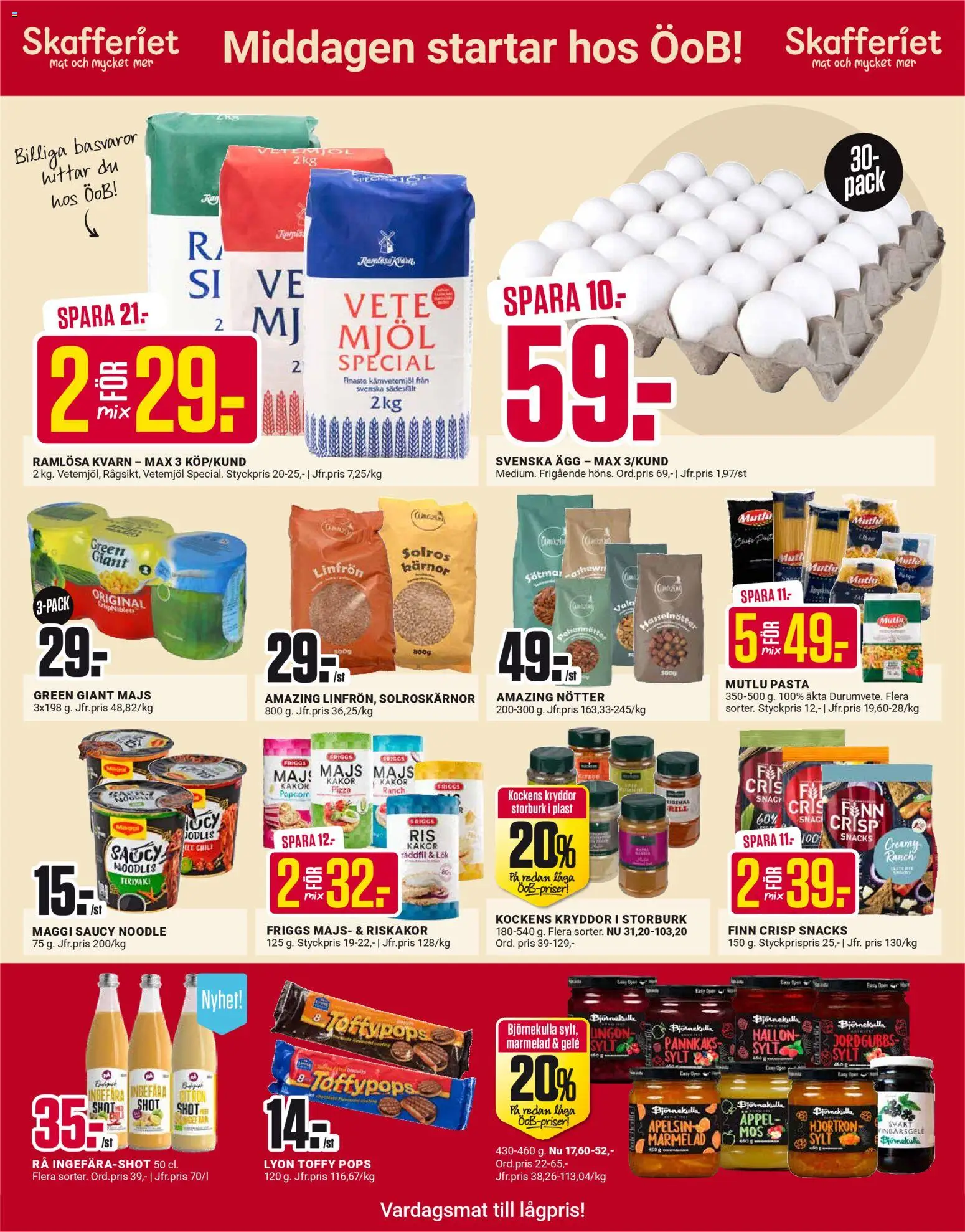 ÖoB reklamblad aktuell från 27.10.2025 | Sida: 8 | Produkter: Kvarn, Chili, Hallon, Majs
