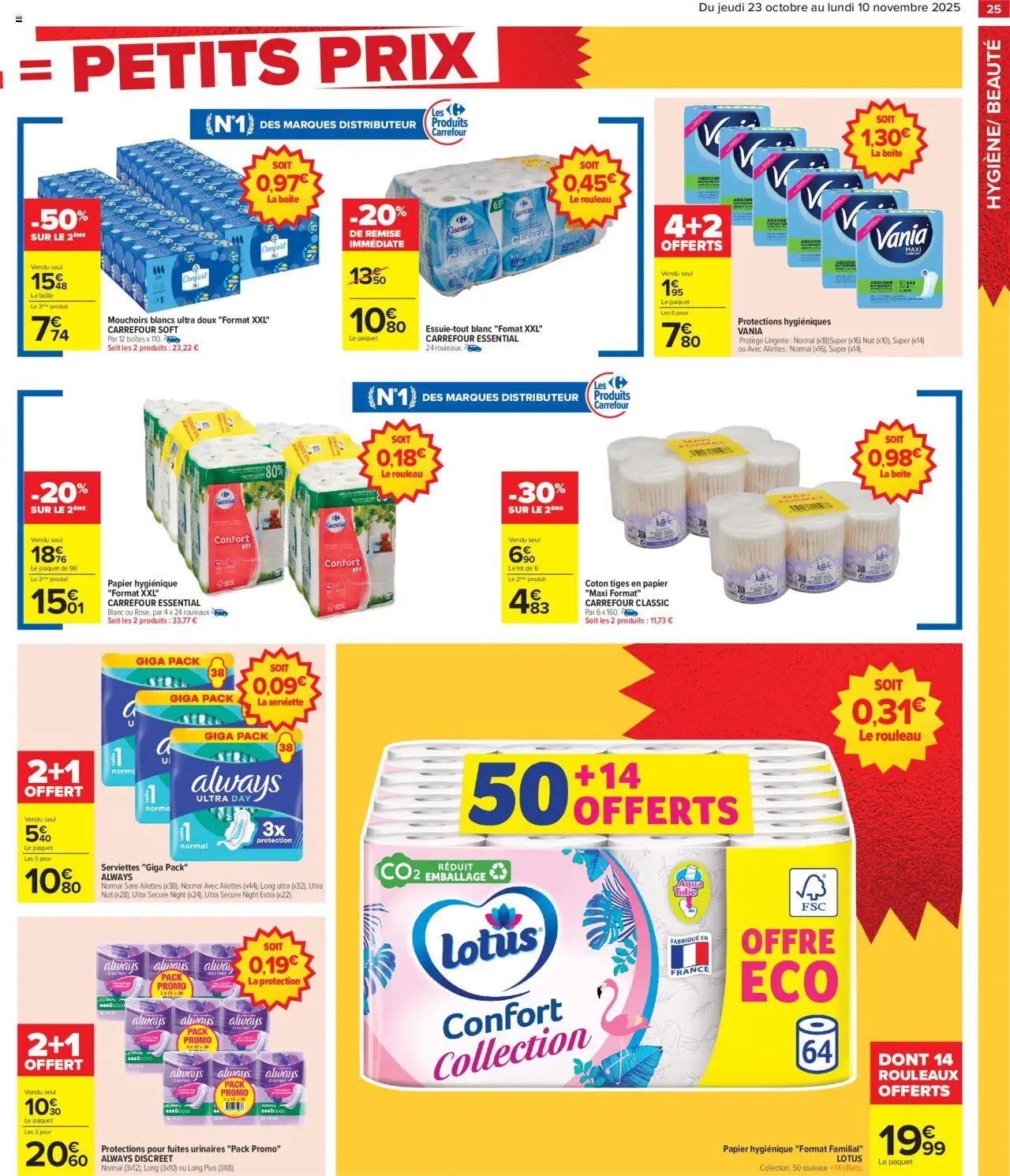 {H1} | Page: 27 | Produits: Coton, Rouleau, Mouchoirs