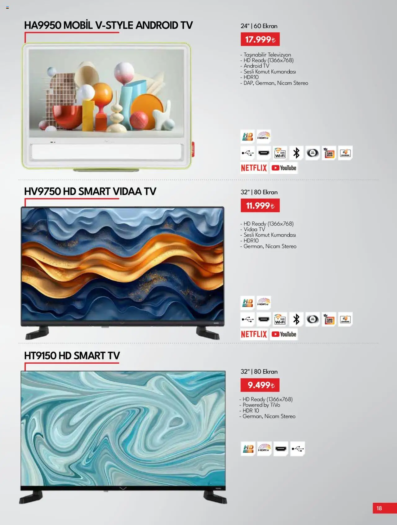 Vestel Tüketici Elektroniği - 04.10.2025 tarihinden itibaren geçerlidir | Sayfa: 18 | Ürünler: TV, Televizyon