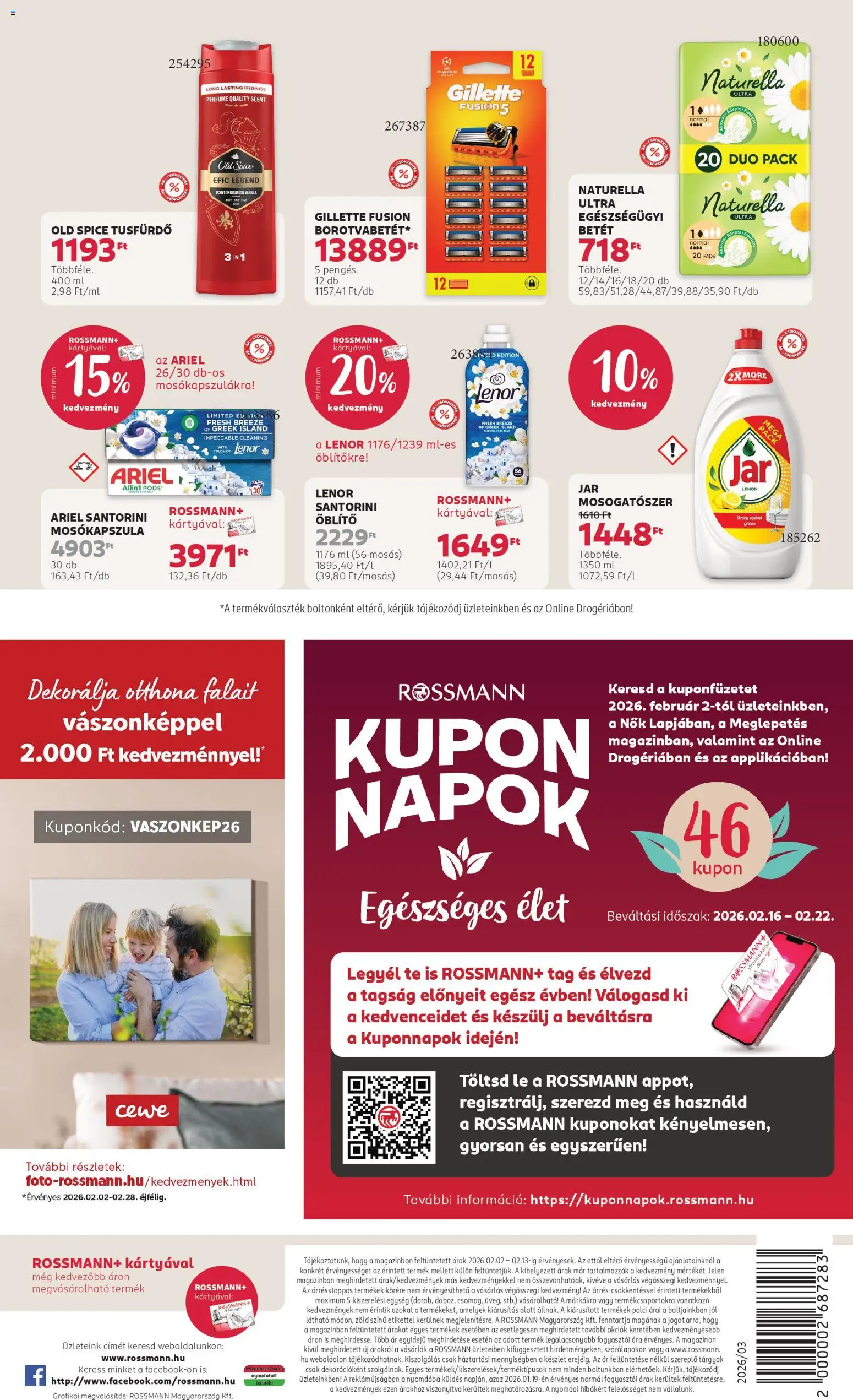 Rossmann akciós ujság - amely érvényes a következő dátumtól: 02.02.2026 | Oldal: 24 | Termékek: Ariel, Old spice, Bourbon, Mosókapszula