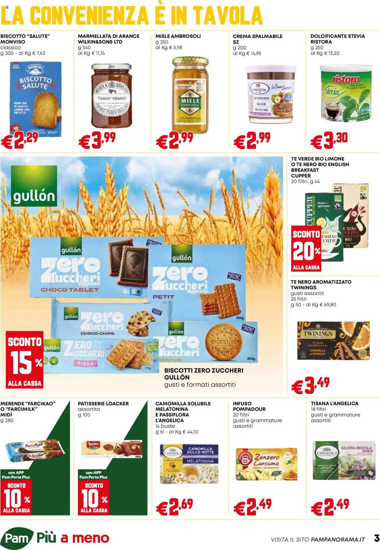 Volantino PAM del 25.09.2025 | Pagina: 3 | Prodotti: Stevia, Crema, Tè, Miele