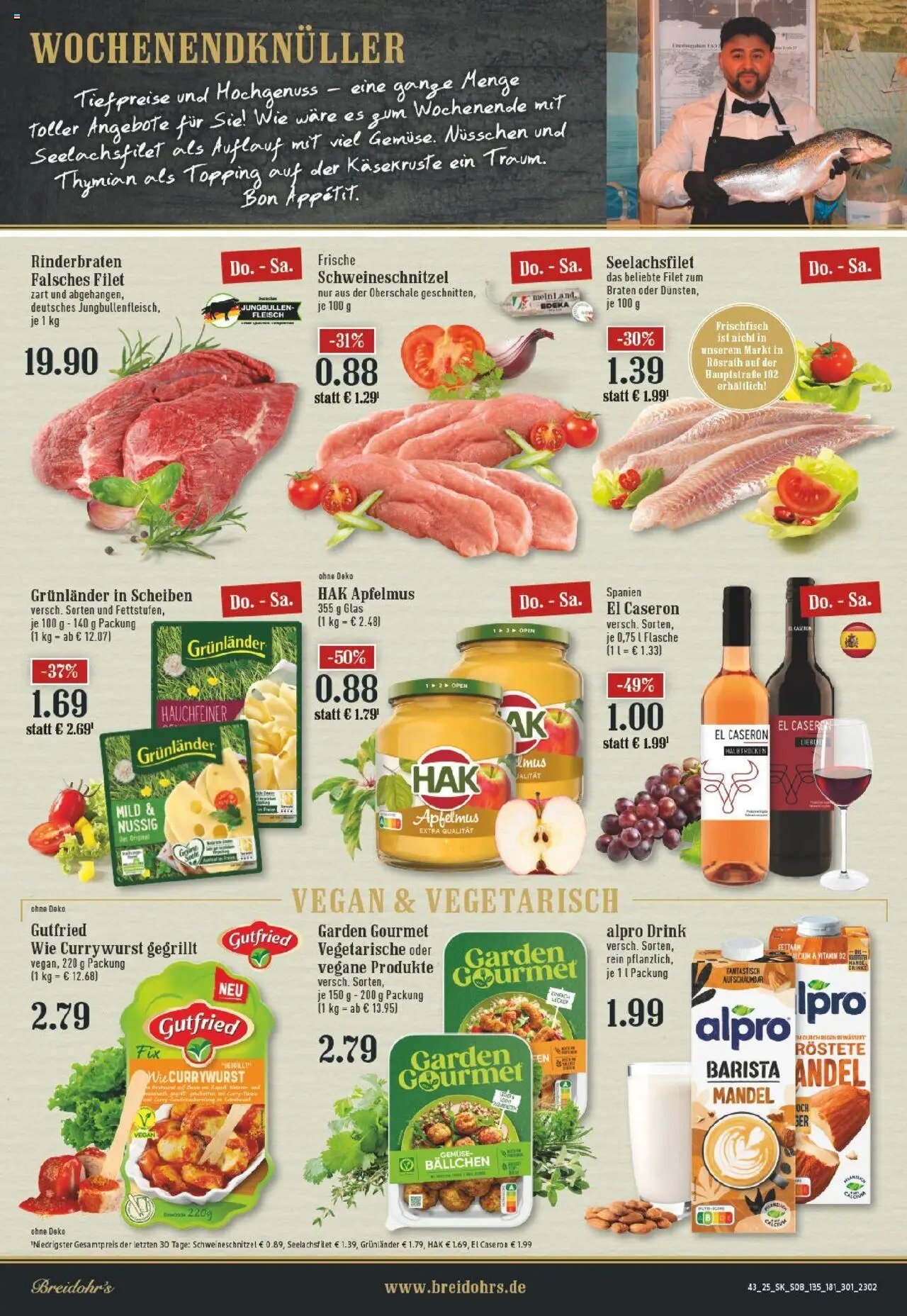 Edeka prospekt Rösrath	 – gültig ab 19.10.2025 | Seite: 8 | Produkte: Alpro, Gemüse, Grunlander, Fleisch