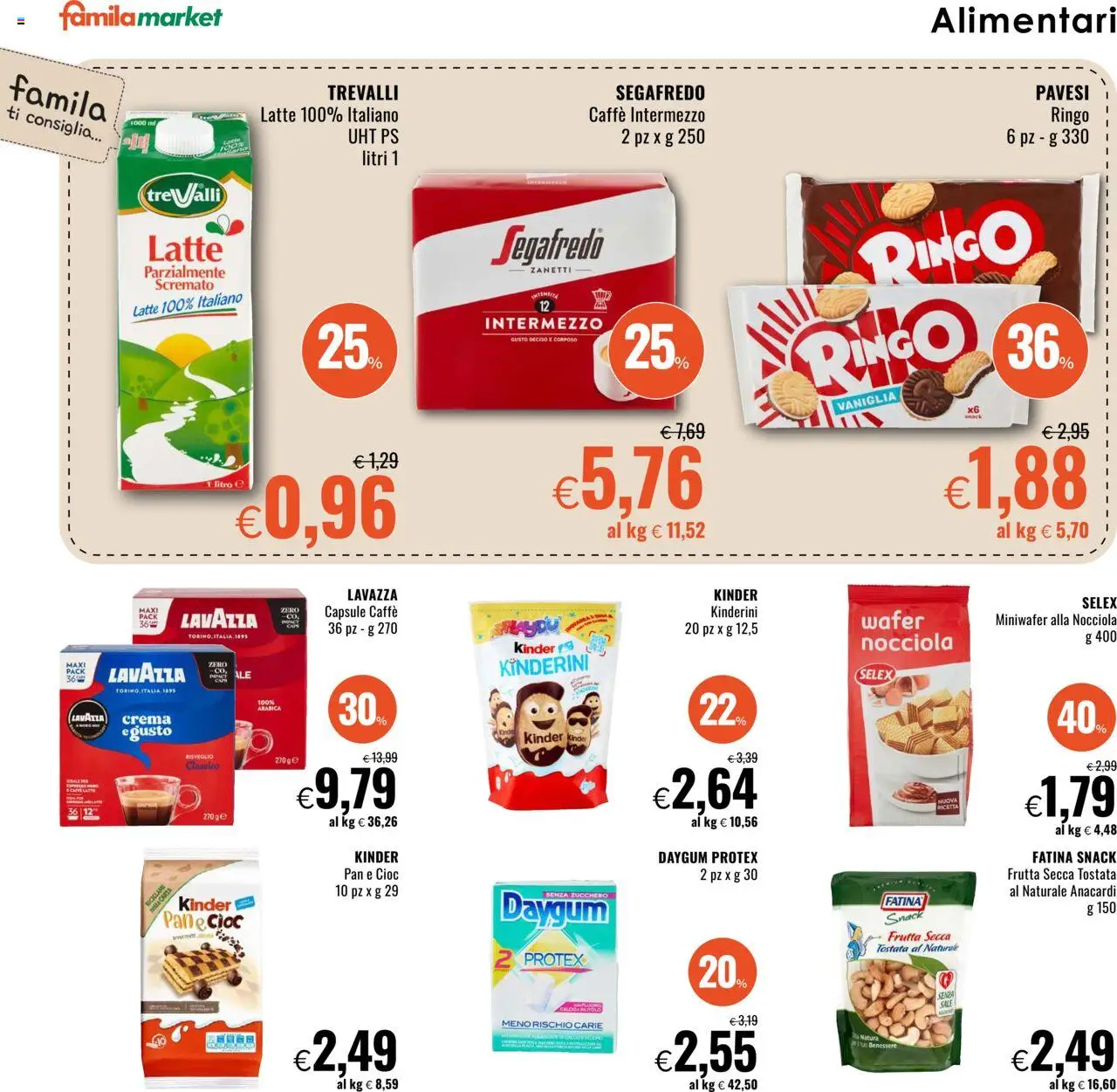 Volantino Famila del 02.10.2025 | Pagina: 10 | Prodotti: Caffè, Frutta, Zucchero, Latte