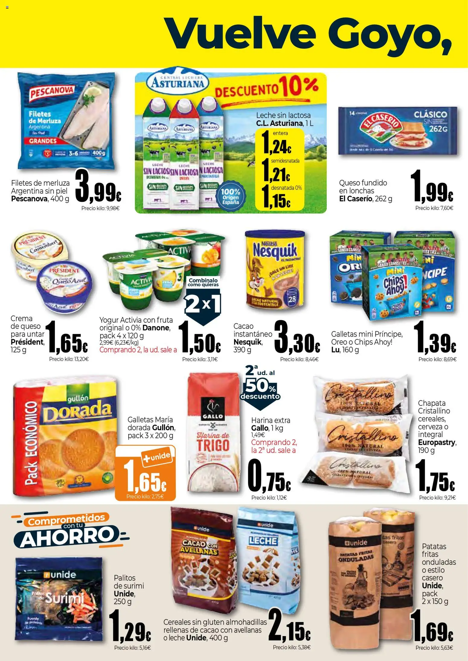 Unide - Vuelve Goyo, vuelve el ahorro Supermercados  │ válido desde el 09.04.2026 | Página: 2 | Productos: Cerveza, Filetes de merluza, Galletas, Φρυγανιές σικάλεως