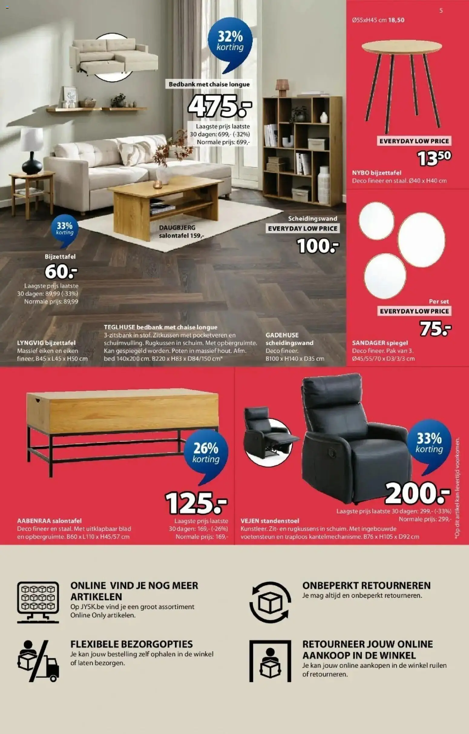 {H1} | Pagina: 5 | Producten: Bed, Spiegel, Kan