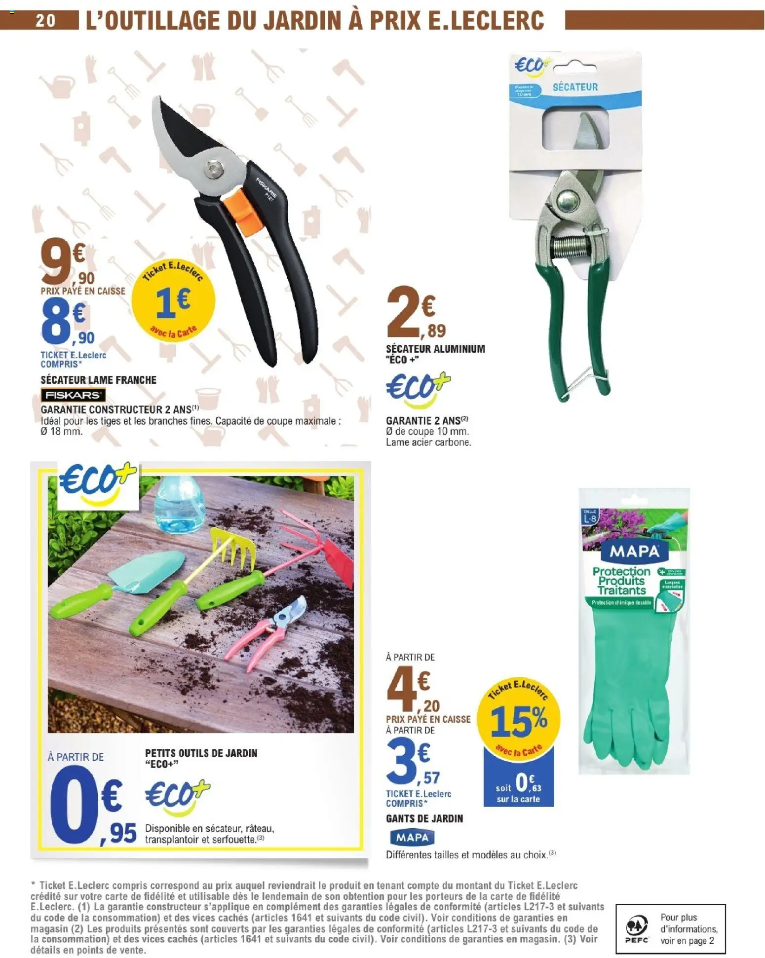 {H1} | Page: 20 | Produits: Sécateur, Gants