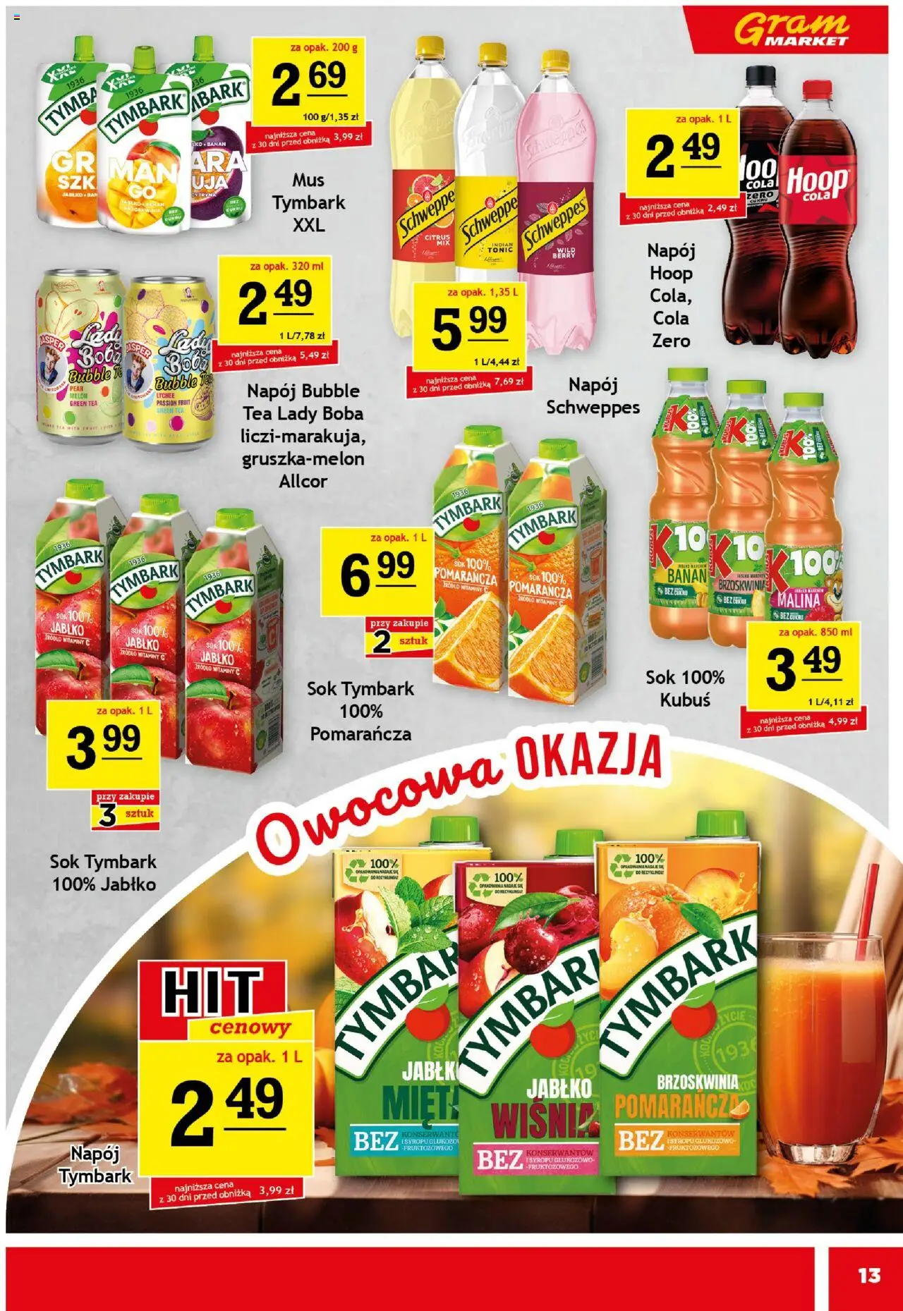 Gram Market Gazetka od 22.10.2025 | Strona: 13 | Produkty: Melon, Malina, Wiśnie, Banan