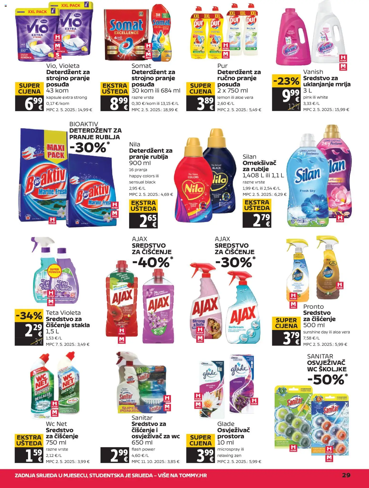Tommy katalog | vrijedi od 20.11.2025 | Stranica: 29 | Proizvodi: Omekšivač, Vanish, Ajax, WC Net