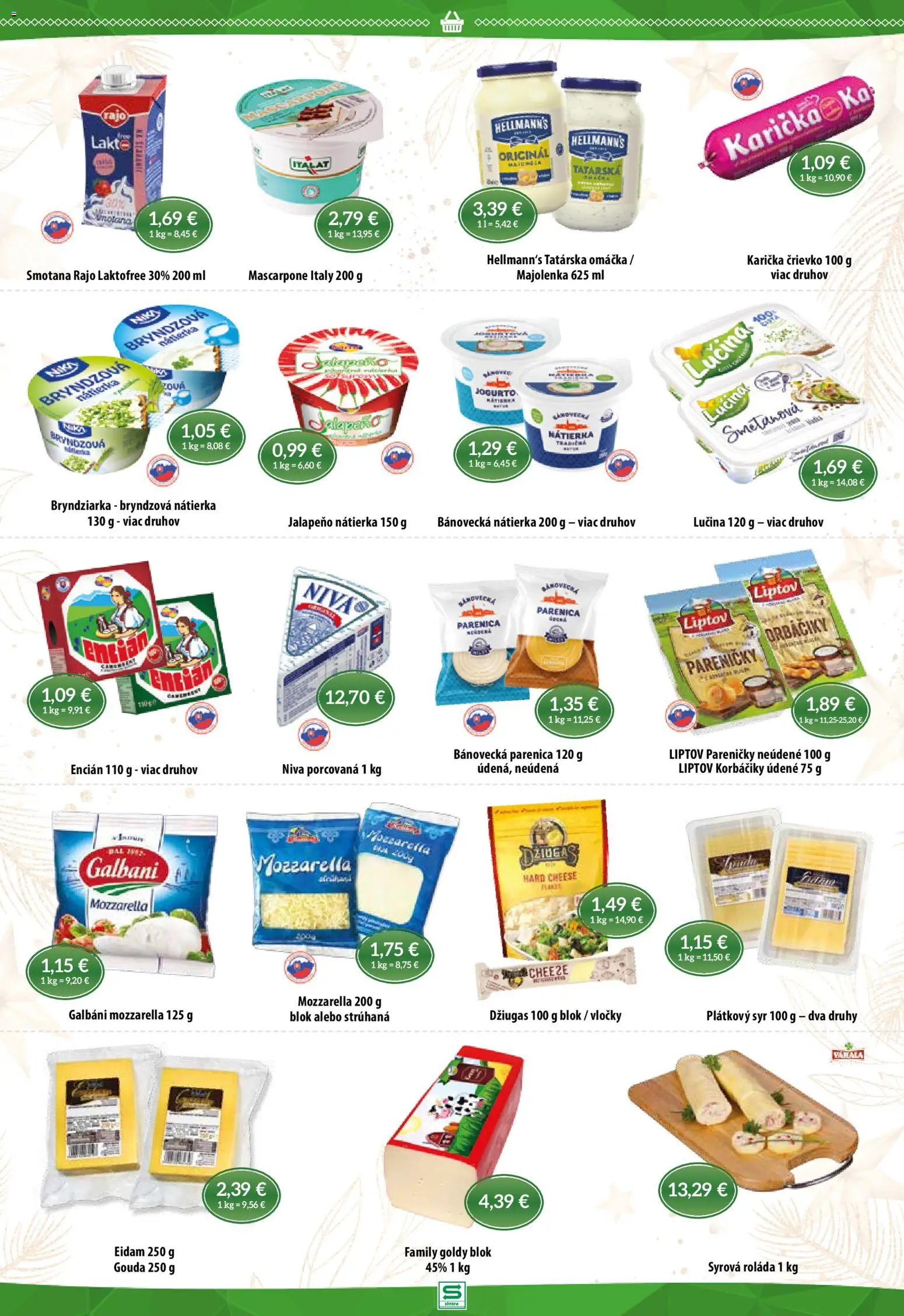 Nové Sintra akcie – leták je platný od 18.12.2025 | Strana: 5 | Produkty: Gouda, Eidam, Vločky, Mascarpone