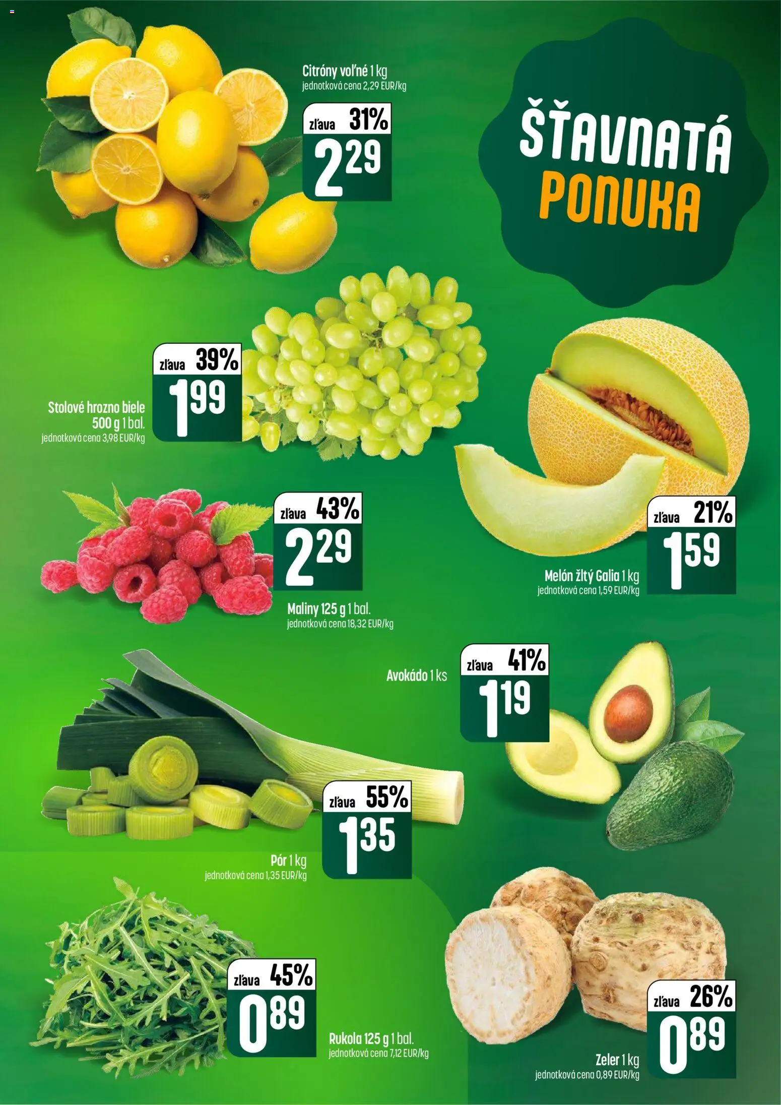 Nové COOP Jednota akcie – leták je platný od 12.02.2026 | Strana: 11 | Produkty: Citróny, Avokádo, Melón, Hrozno