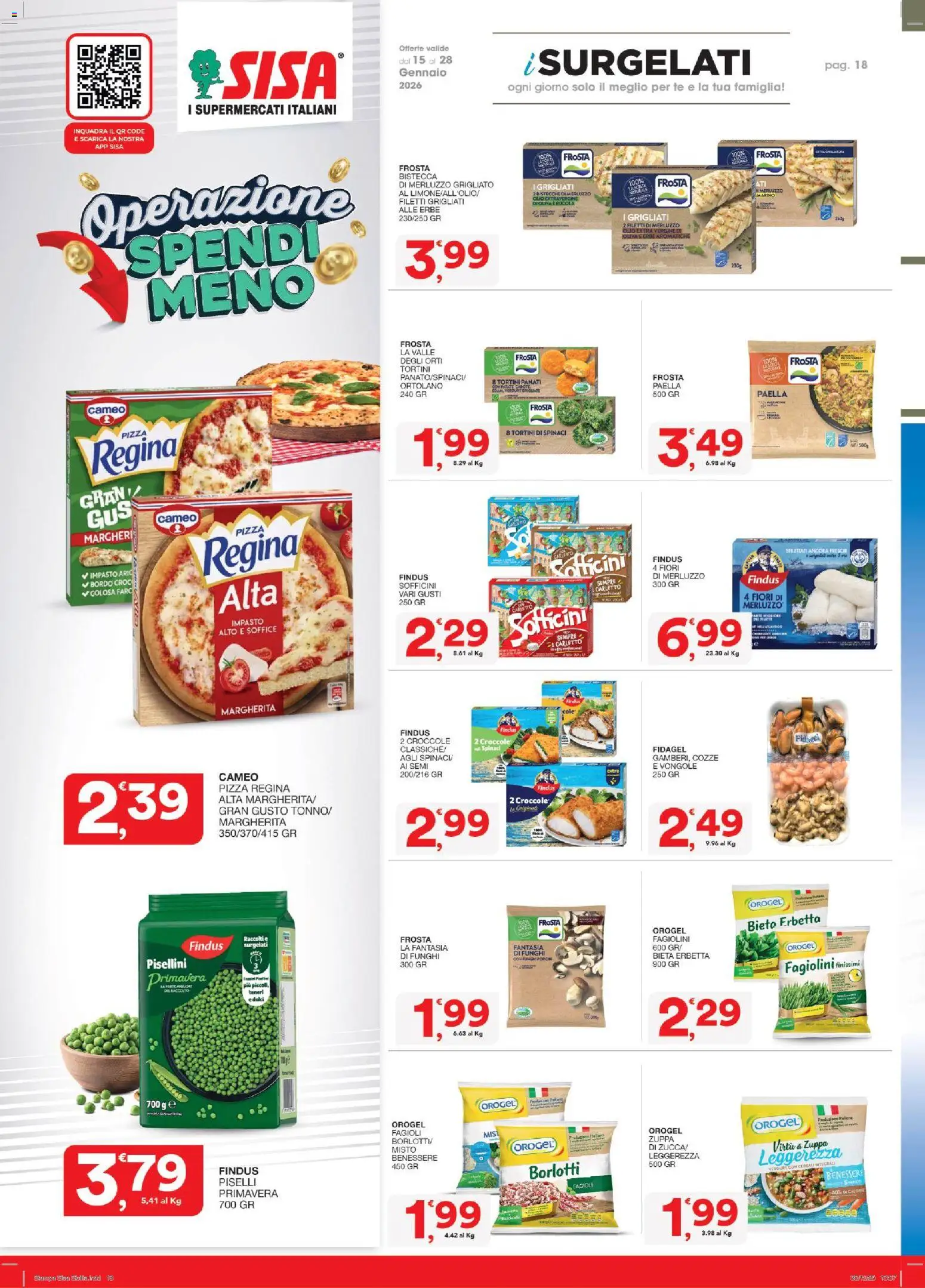Volantino SISA del 15.01.2026 | Pagina: 18 | Prodotti: Tè, Spinaci, Olio extra vergine, Paella