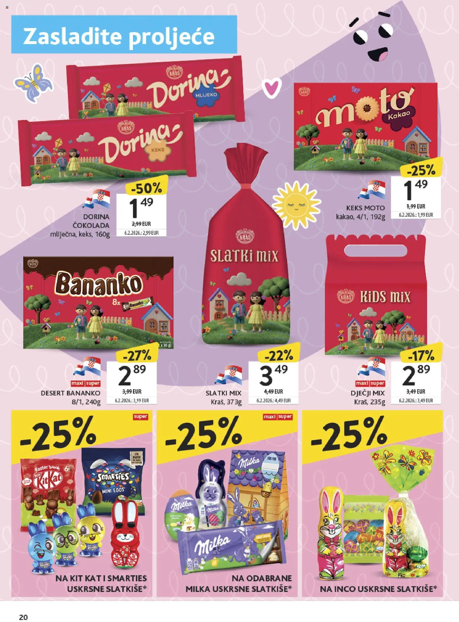Konzum katalog | vrijedi od 09.03.2026 | Stranica: 20 | Proizvodi: Čokolada, Keks, Milka, Kakao