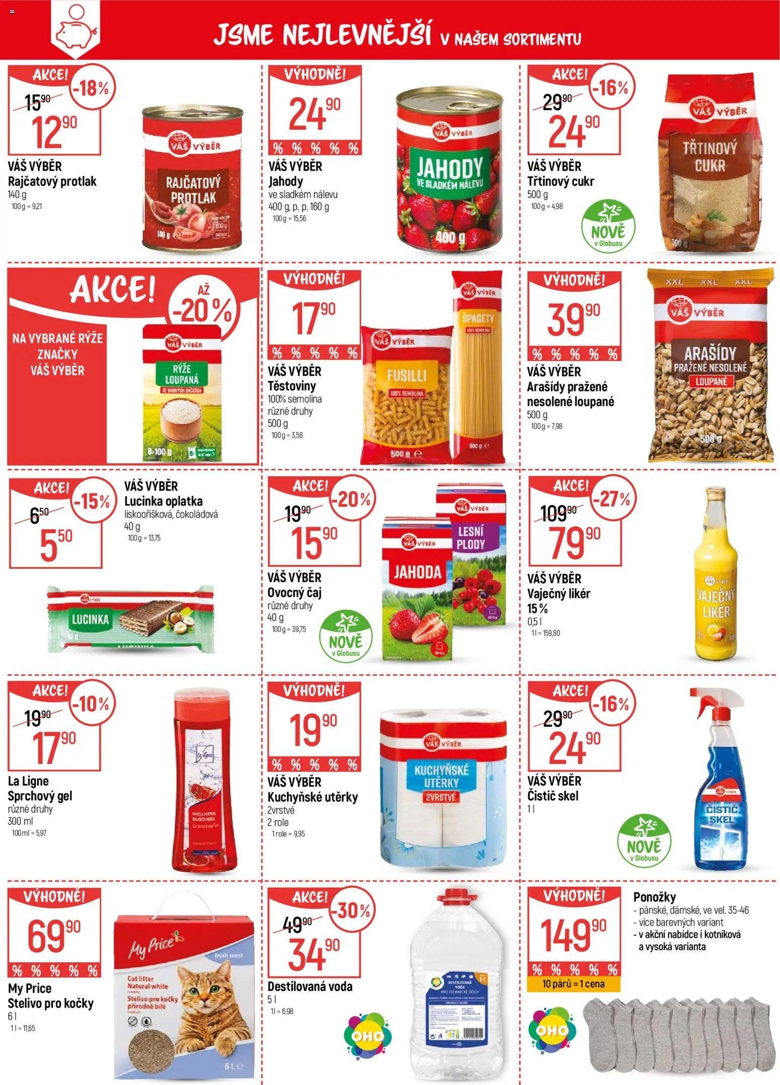 Globus leták - Trmice od 12.11.2025 | Strana: 4 | Produkty: Rajčatový protlak, Voda, Kuchyňské utěrky, Čaj