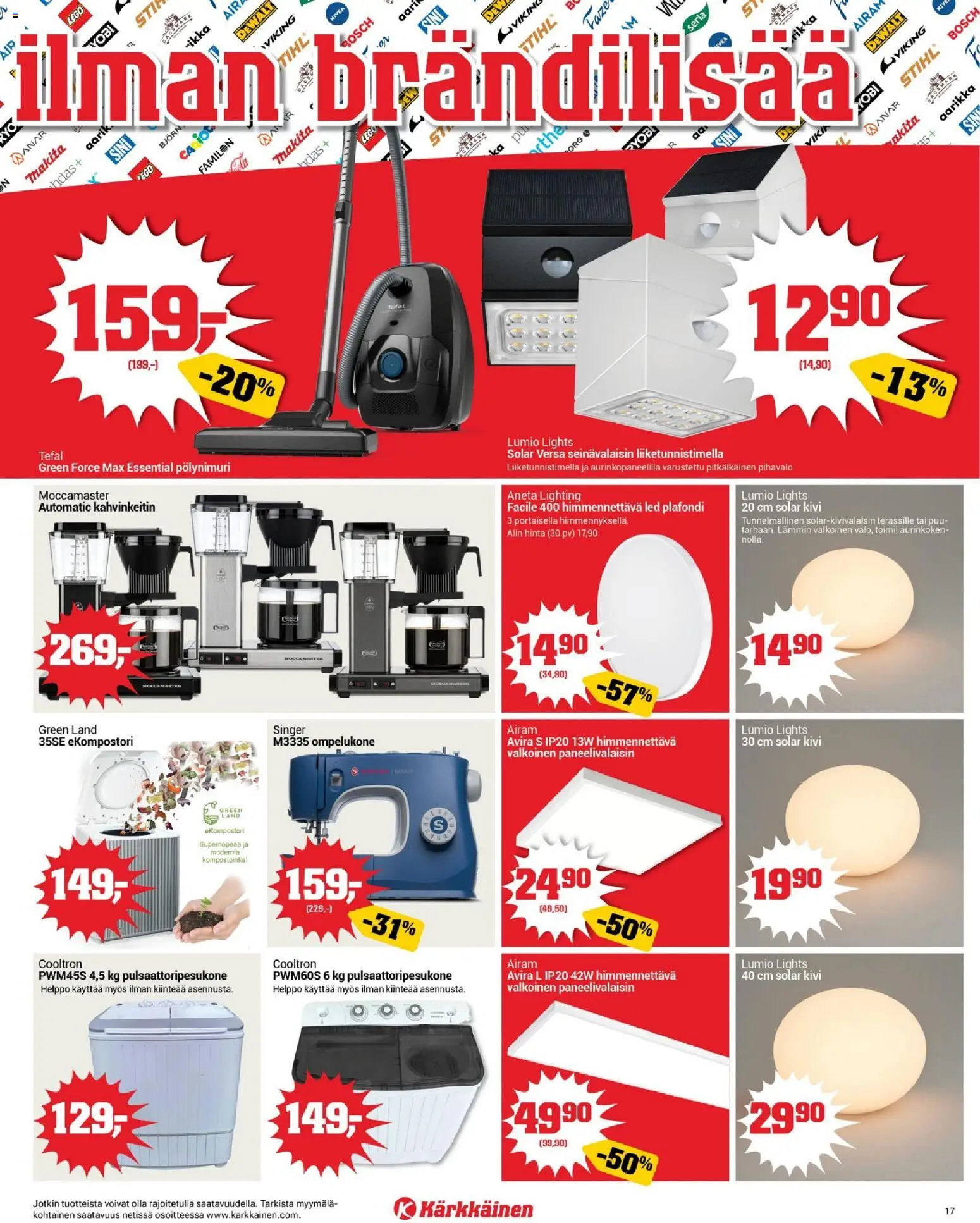Kärkkäinen tarjoukset – voimassa 18.03.2026 alkaen | Sivu: 17 | Tuotteet: Kahvinkeitin, Ompelukone