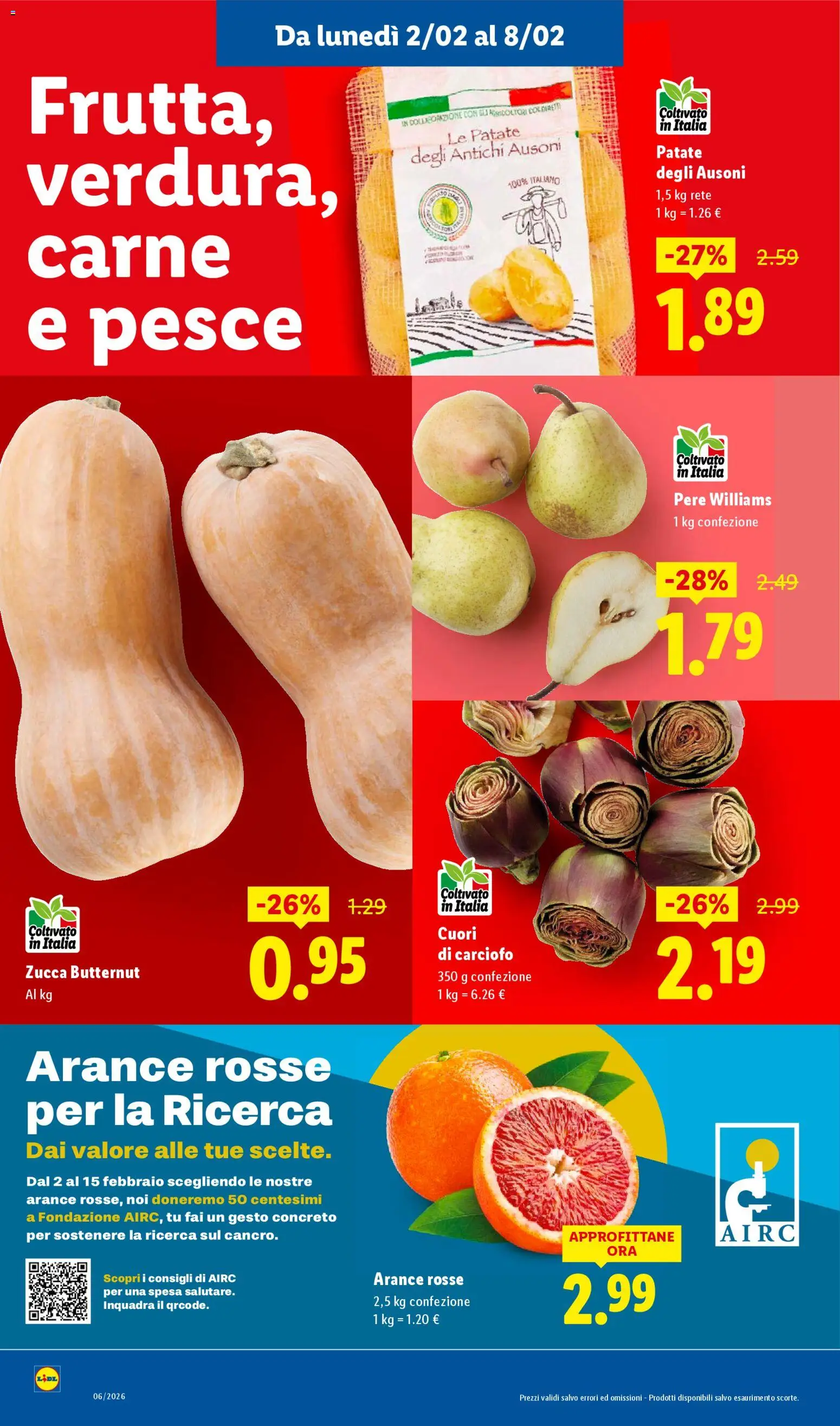 Volantino Lidl del 02.02.2026 | Pagina: 6 | Prodotti: Arance, Pesce, Patate, Zucca