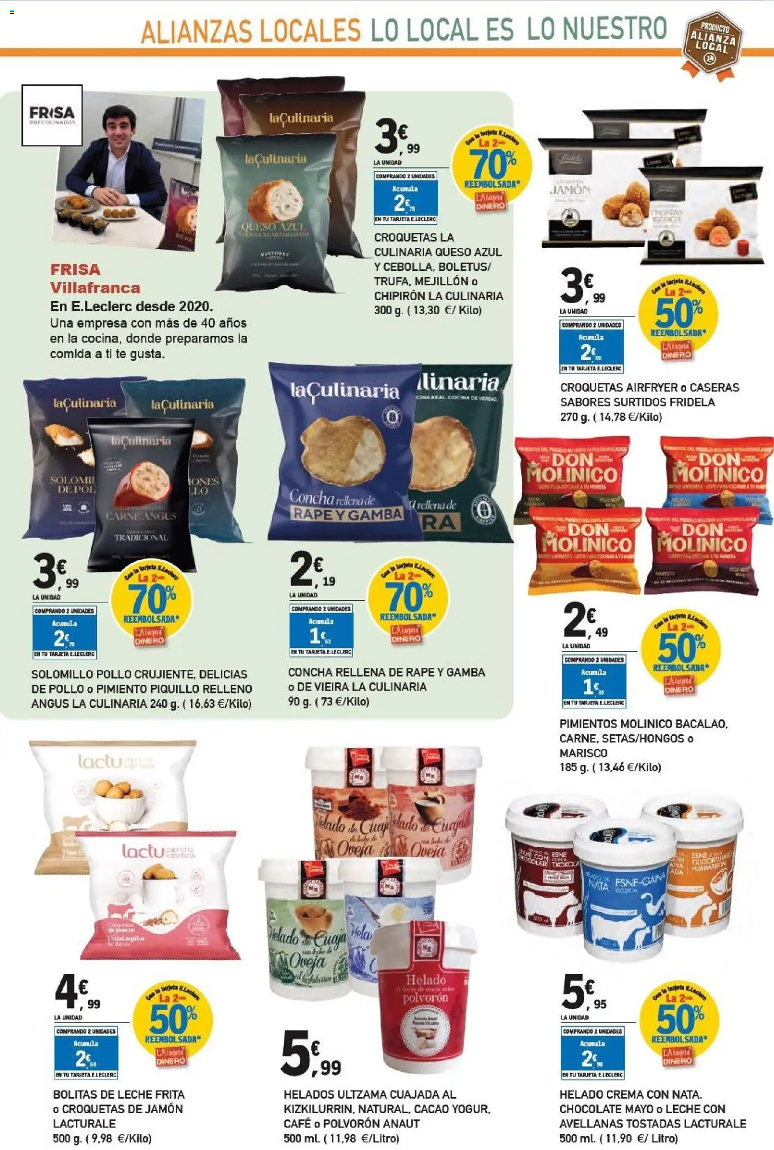 E.Leclerc - Alianz Locales │ válido desde el 25.02.2026 | Página: 21 | Productos: Leche, Jamón, Κάδος απορρυμάτων, Crema