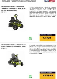 Anteprima del volantino Eurobrico Prodotti Ryobi Giardinaggio catalogo valido a partire dal 23.07.2025 | Pagina: 42 | Prodotti: Rasaerba, Trattorino, Batteria, Batterie