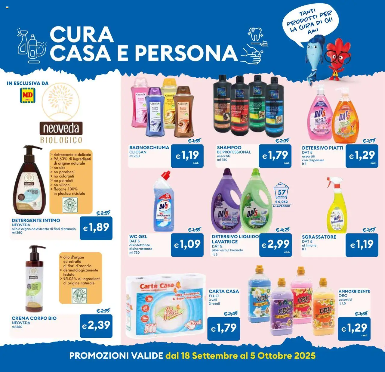 Volantino MD Discount del 18.09.2025 | Pagina: 20 | Prodotti: Shampoo, Bagnoschiuma, Detergente, Lavanda